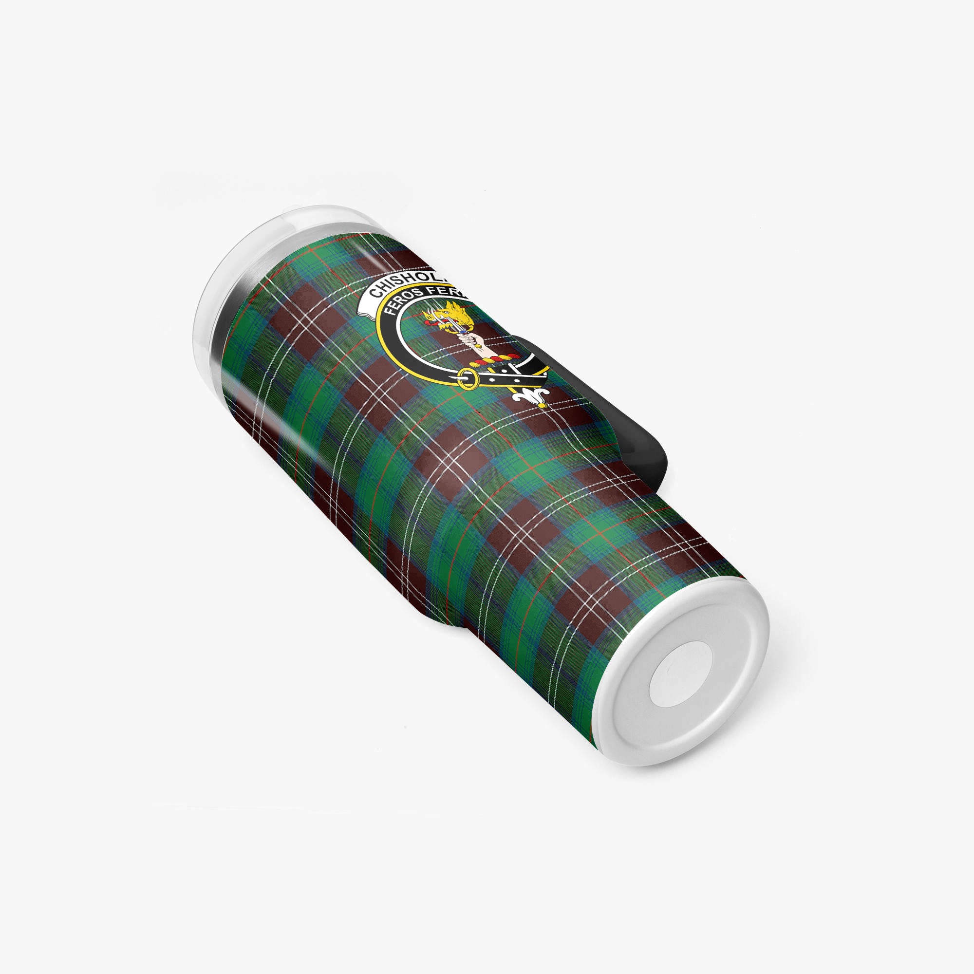 Chisholm Hunting Ancient Tartan Crest 40 oz Insulated Tumbler with Handle
