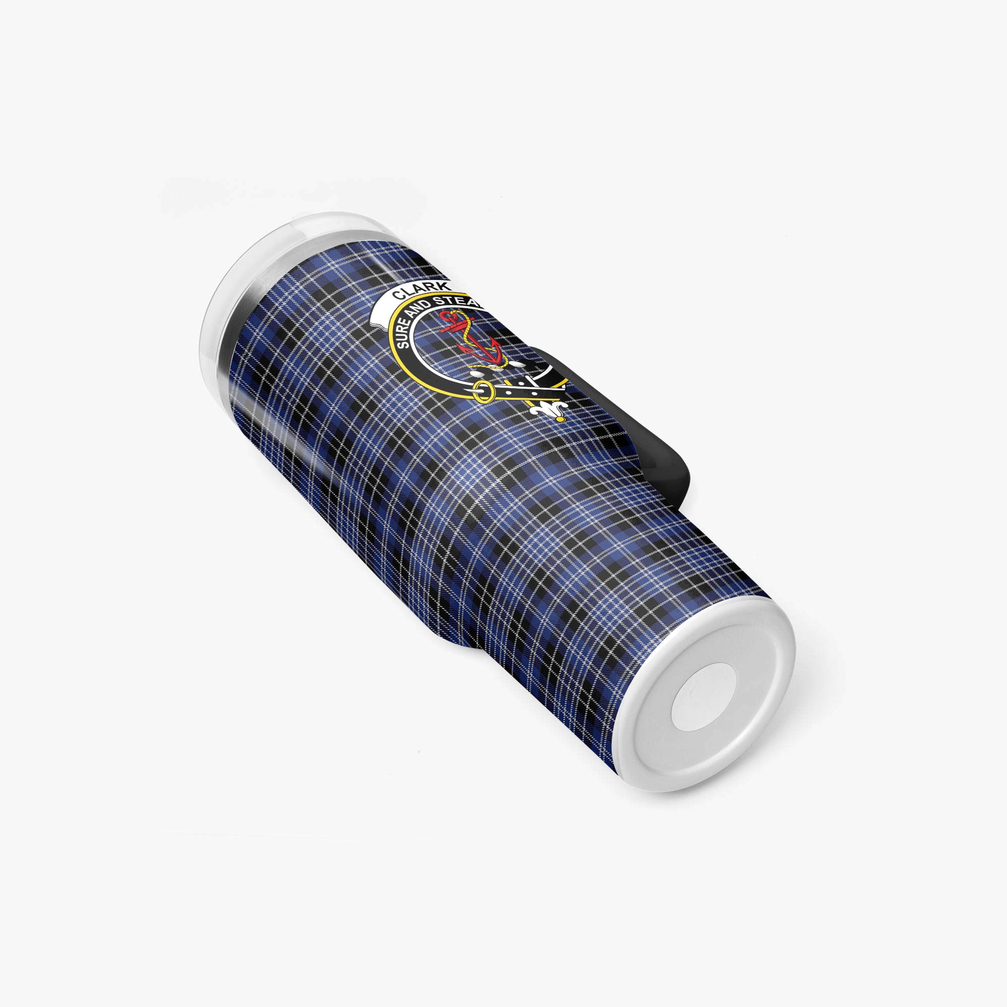 Clark Modern Tartan Crest 40 oz Insulated Tumbler with Handle