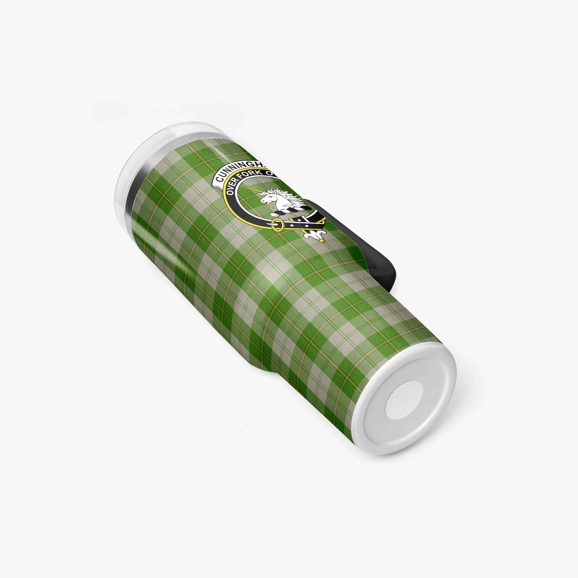 Cunningham Dress Green Dancers Tartan Crest 40 oz Insulated Tumbler with Handle