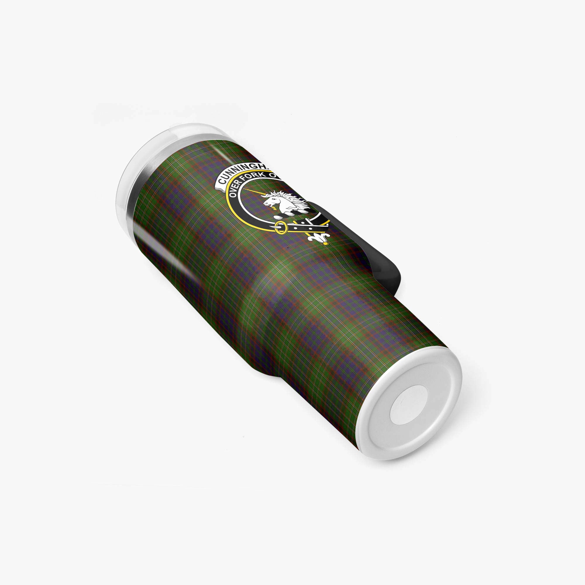 Cunningham Hunting Modern Tartan Crest 40 oz Insulated Tumbler with Handle