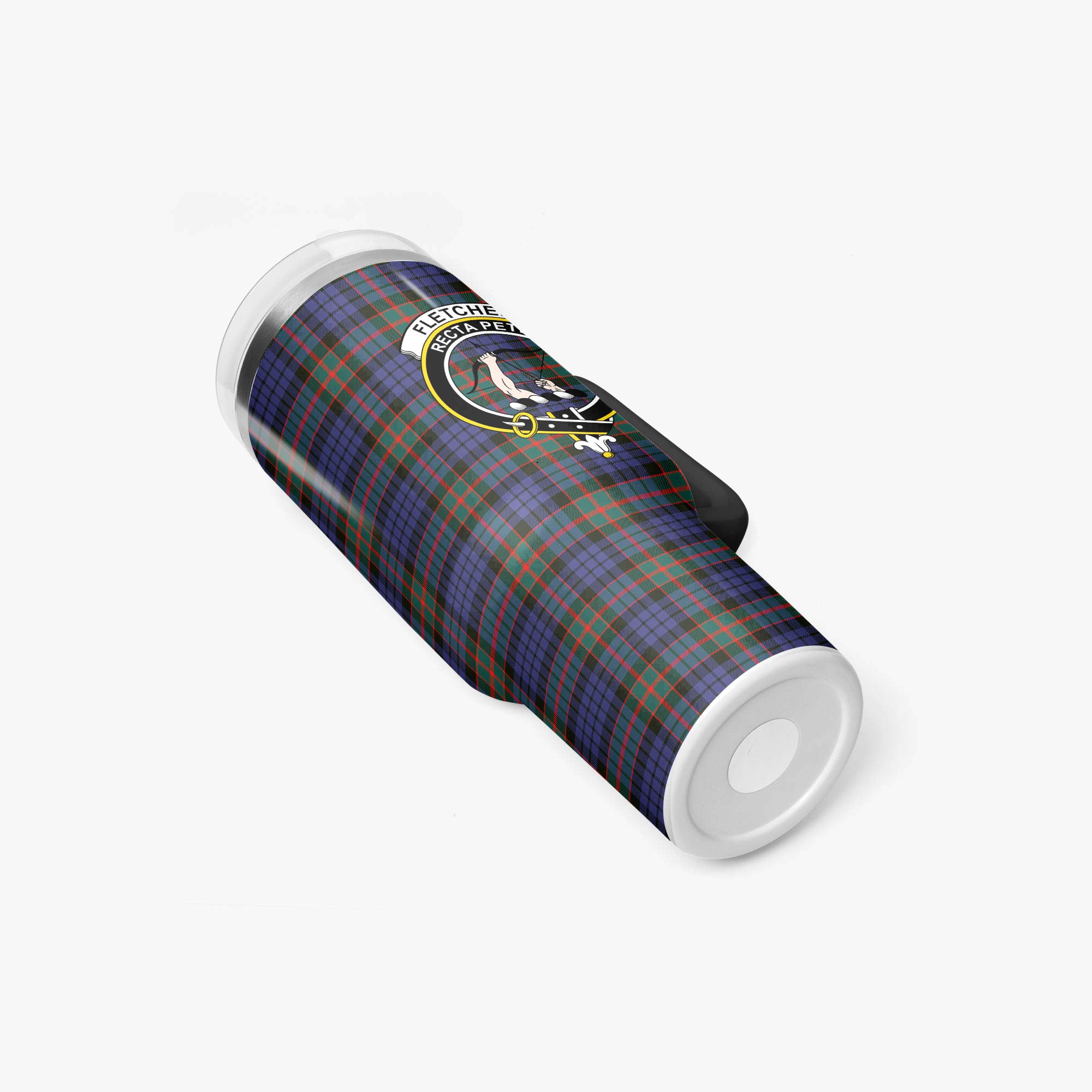 Fletcher of Dunans Tartan Crest 40 oz Insulated Tumbler with Handle