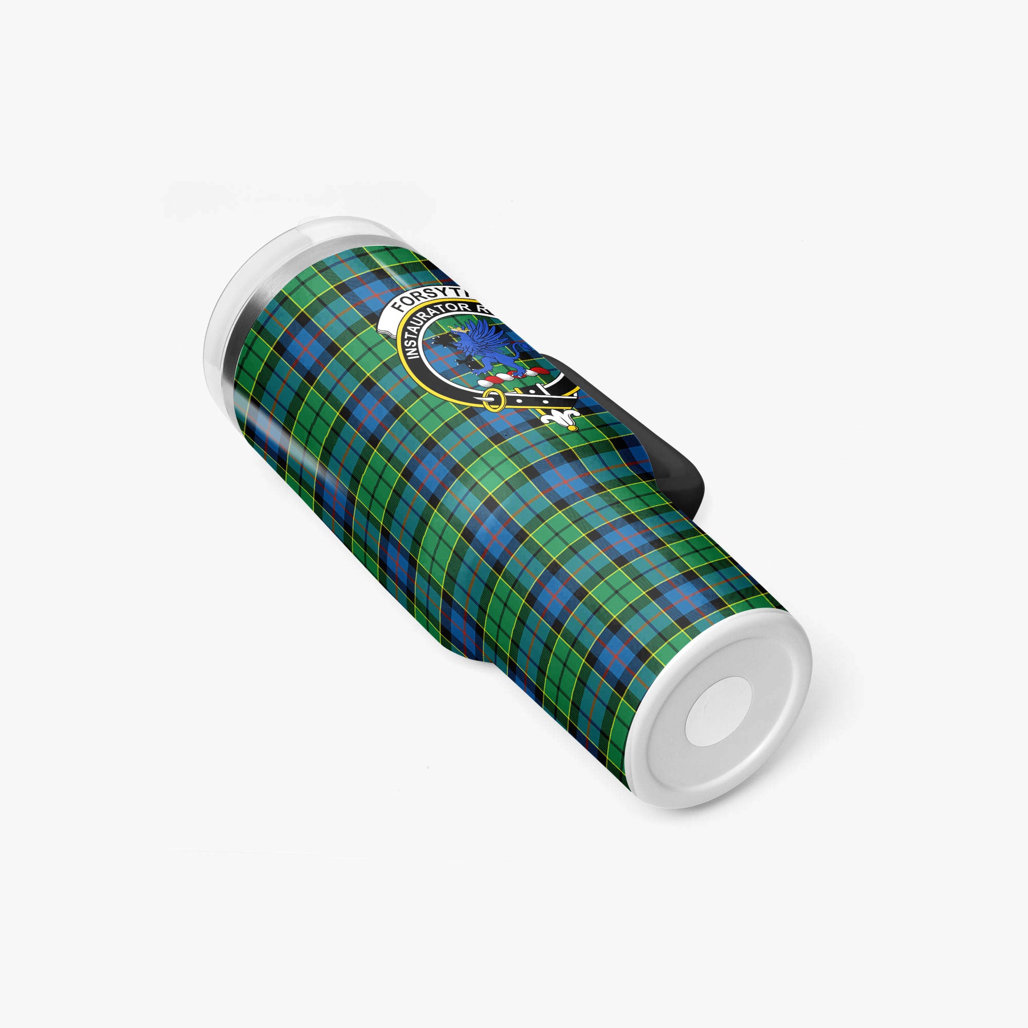 Forsyth Ancient Tartan Crest 40 oz Insulated Tumbler with Handle