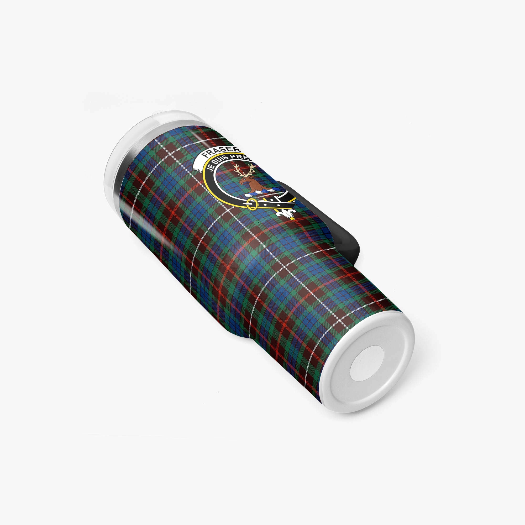 Fraser (of Lovat) Hunting Ancient Tartan Crest 40 oz Insulated Tumbler with Handle