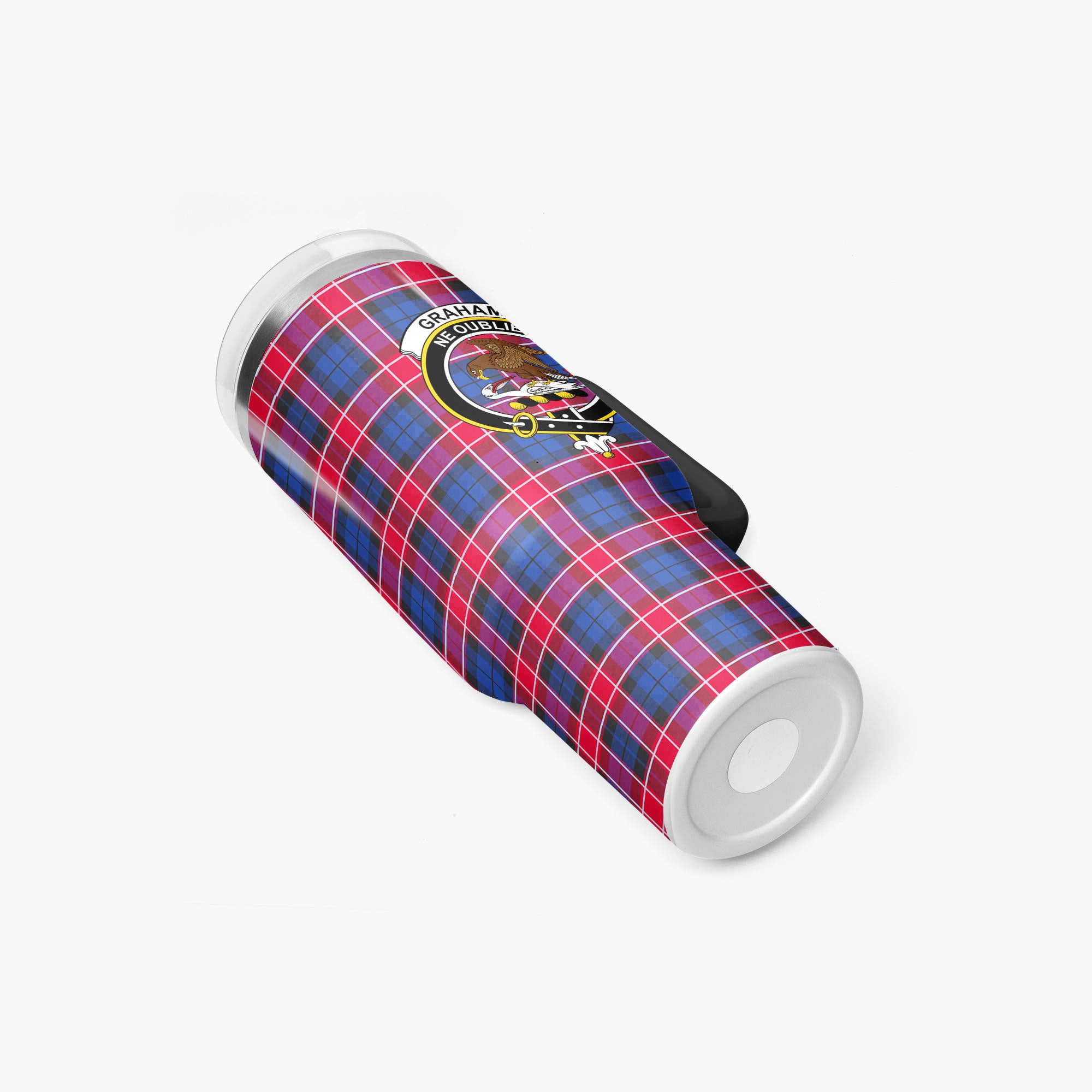 Graham of Menteith Red Tartan Crest 40 oz Insulated Tumbler with Handle