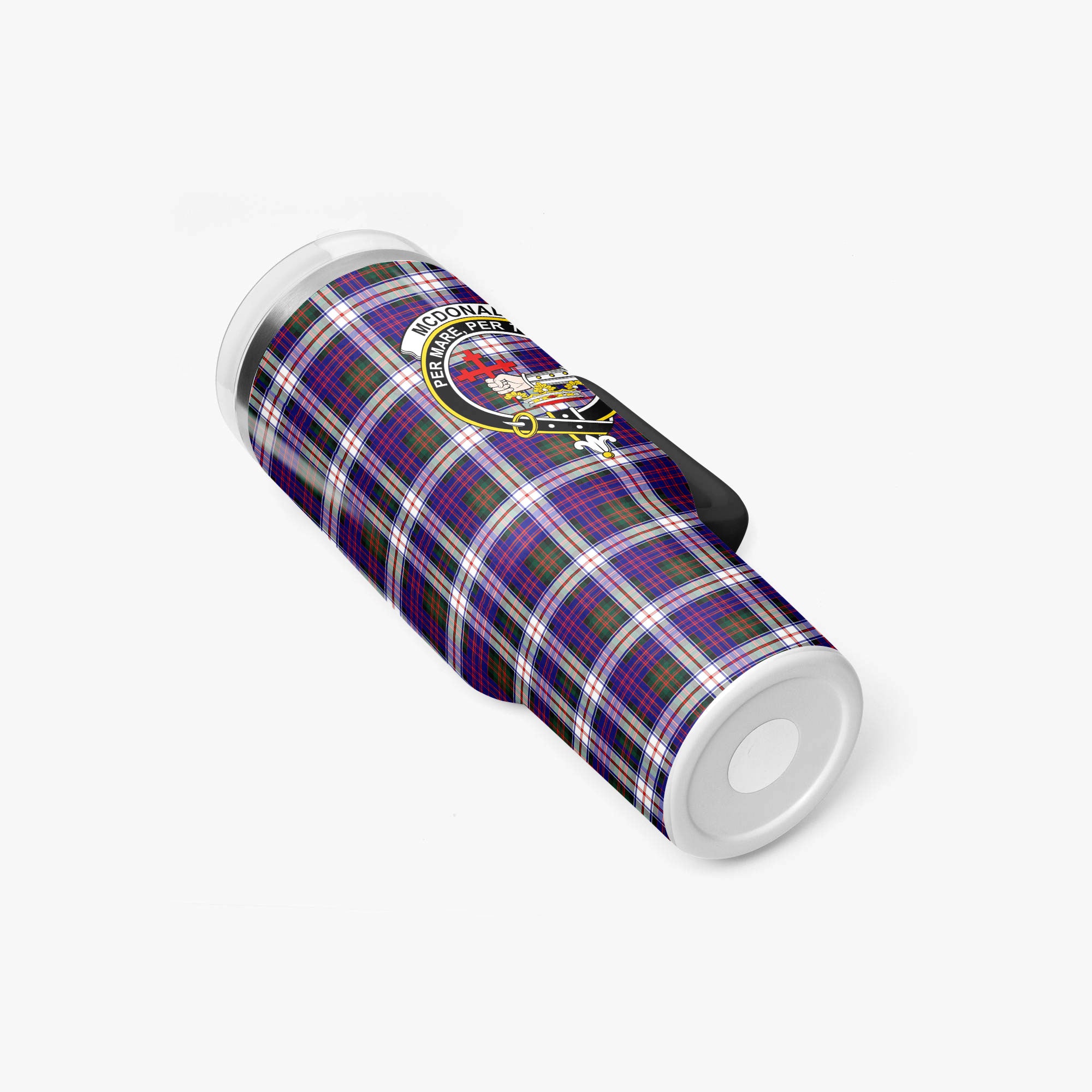 McDonald Dress Modern Tartan Crest 40 oz Insulated Tumbler with Handle