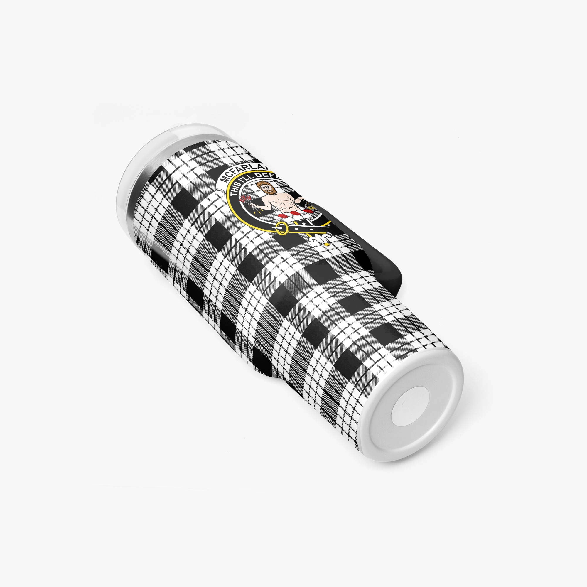 McFarlane Black - White Tartan Crest 40 oz Insulated Tumbler with Handle
