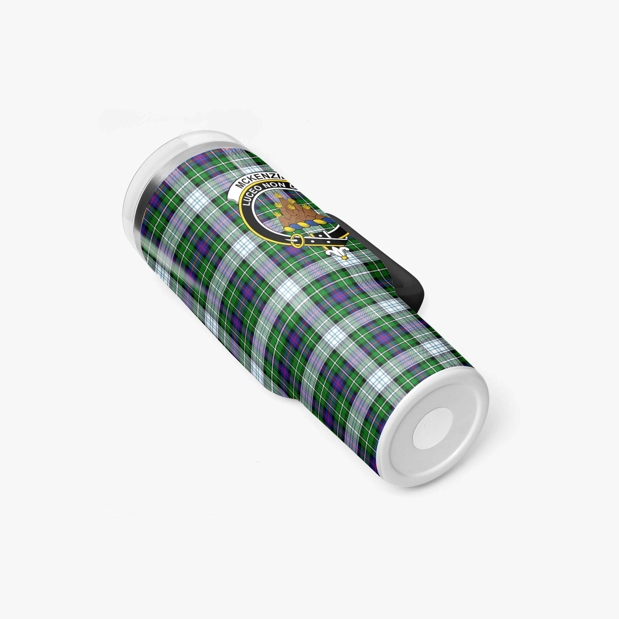 McKenzie Dress Modern Tartan Crest 40 oz Insulated Tumbler with Handle