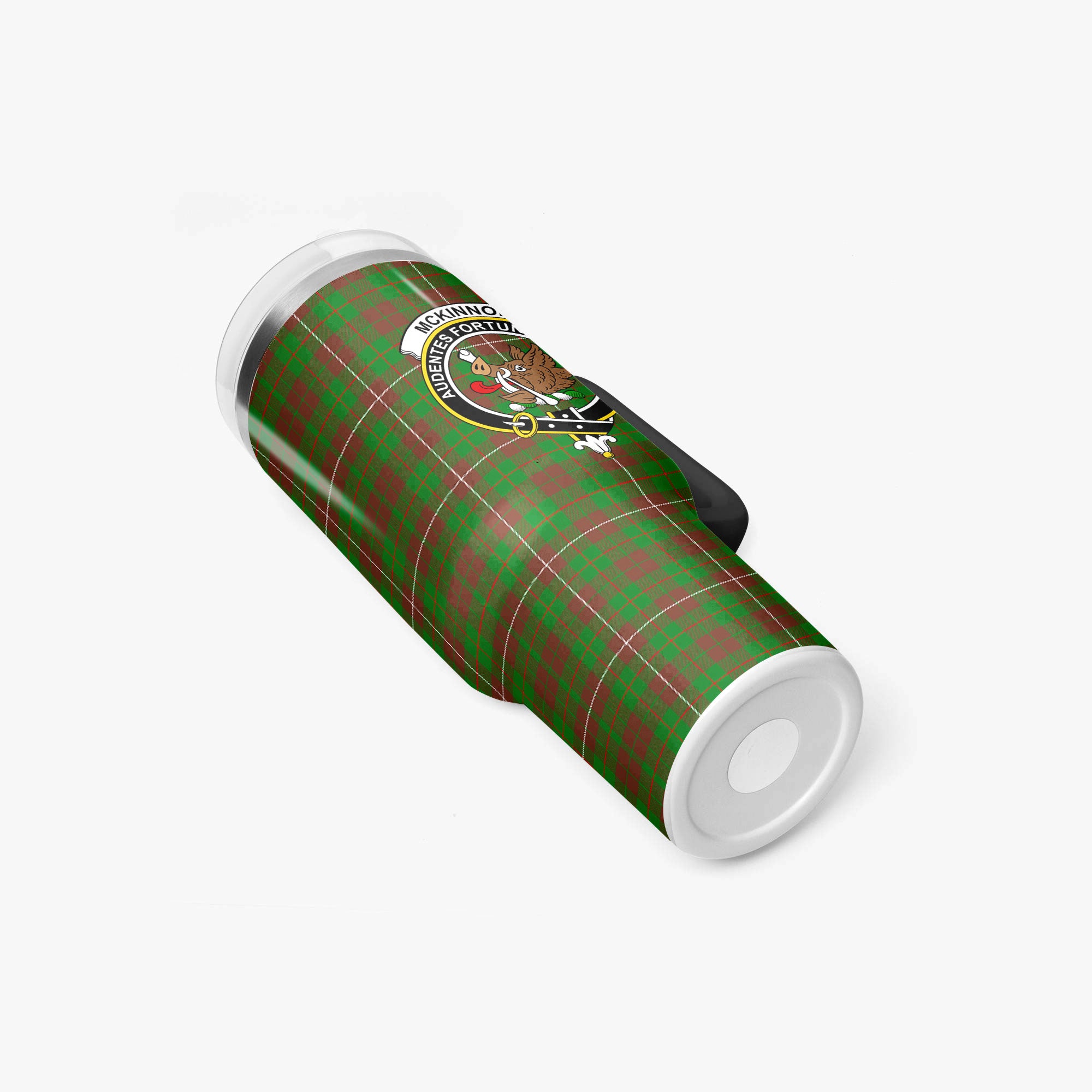 McKinnon Hunting Modern Tartan Crest 40 oz Insulated Tumbler with Handle