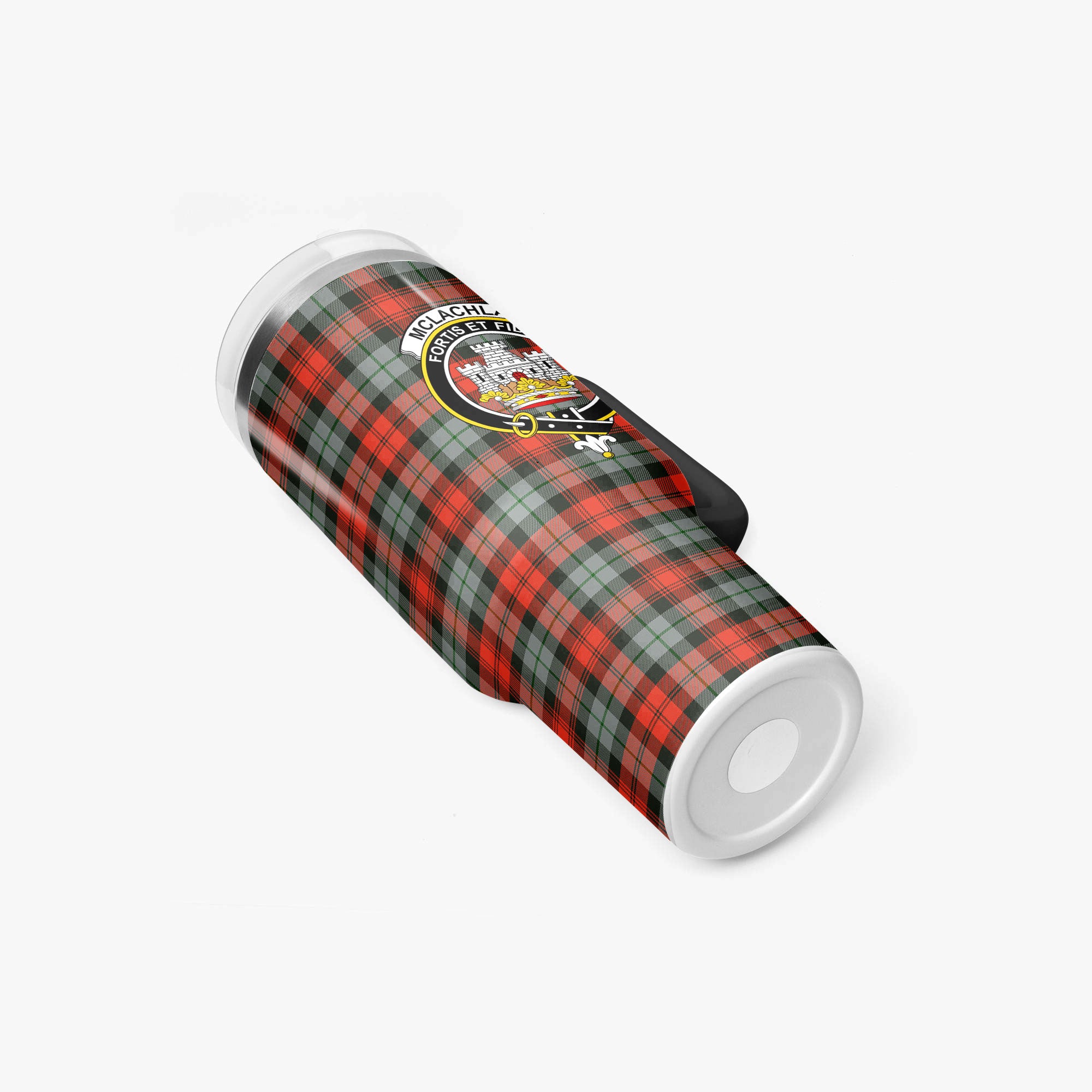 McLachlan Weathered Tartan Crest 40 oz Insulated Tumbler with Handle