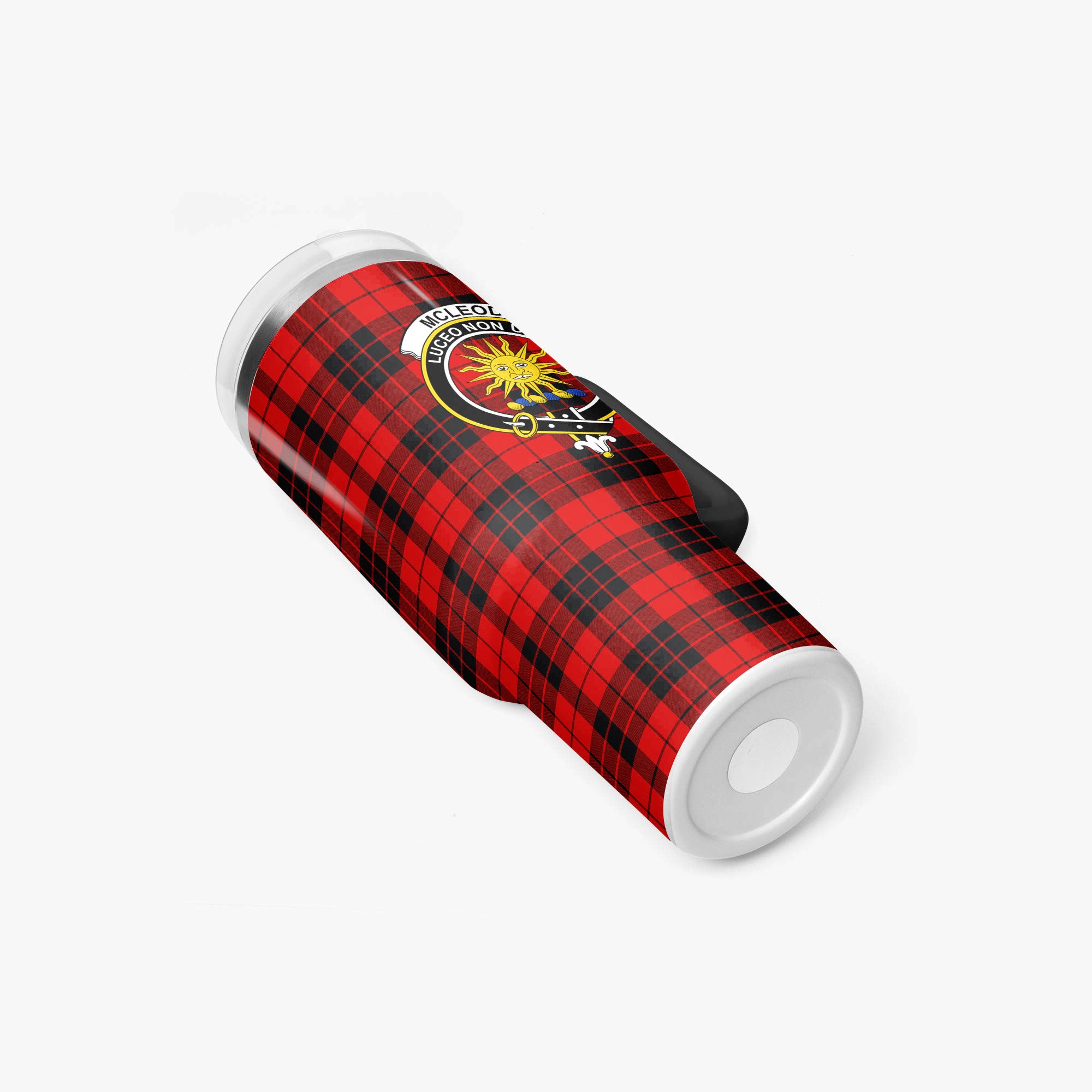 McLeod of Raasay Tartan Crest 40 oz Insulated Tumbler with Handle