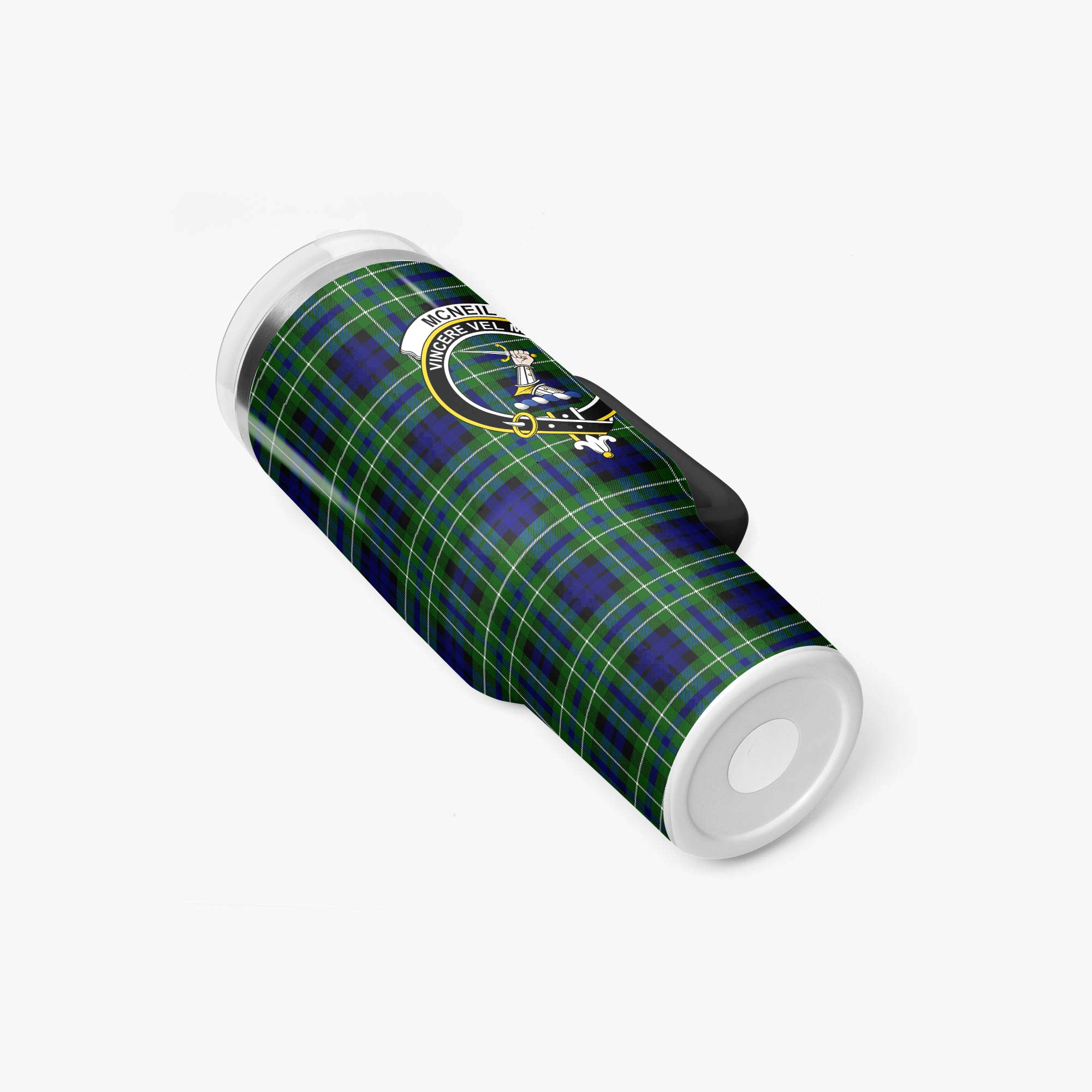 McNeil of Colonsay Modern Tartan Crest 40 oz Insulated Tumbler with Handle