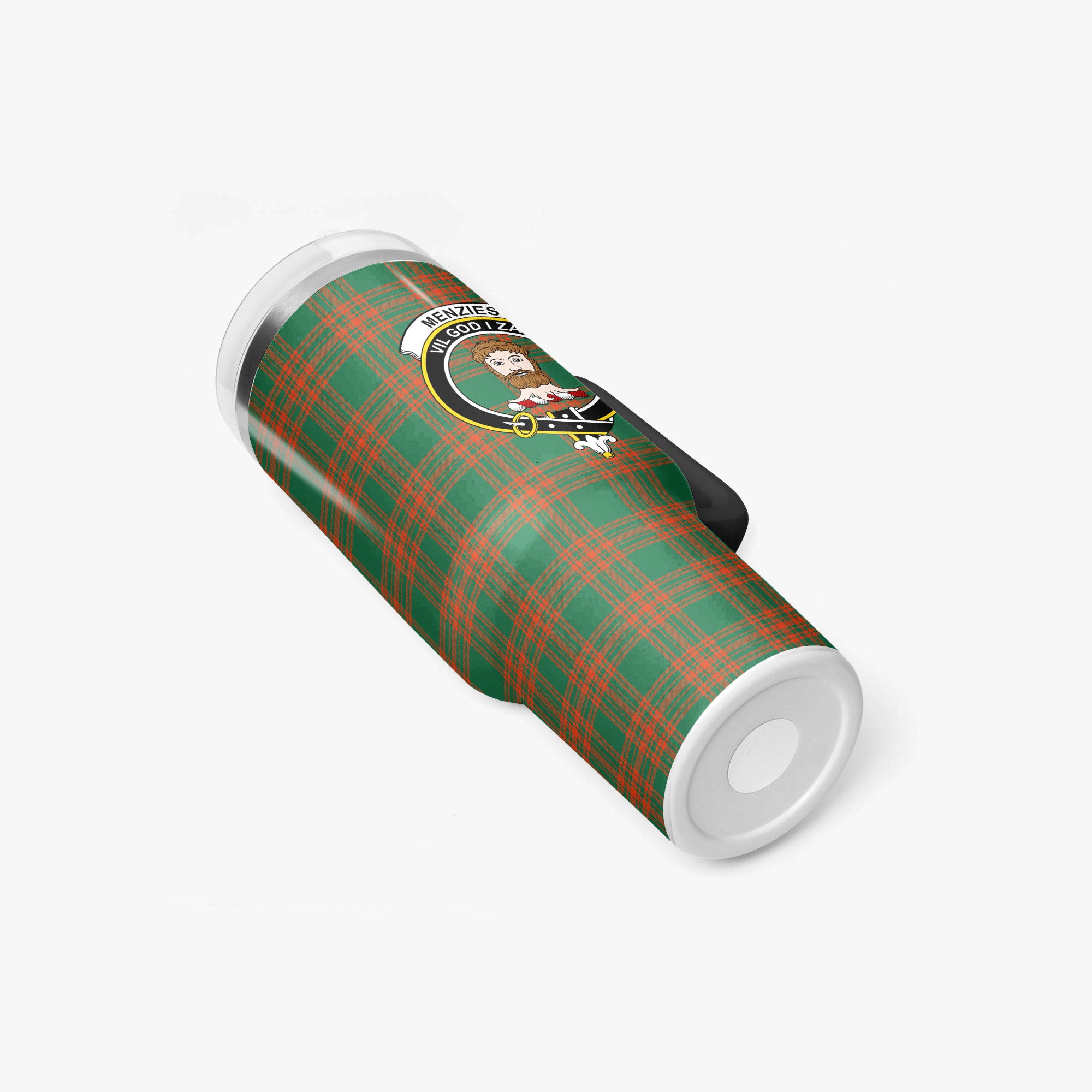 Menzies Green Ancient Tartan Crest 40 oz Insulated Tumbler with Handle