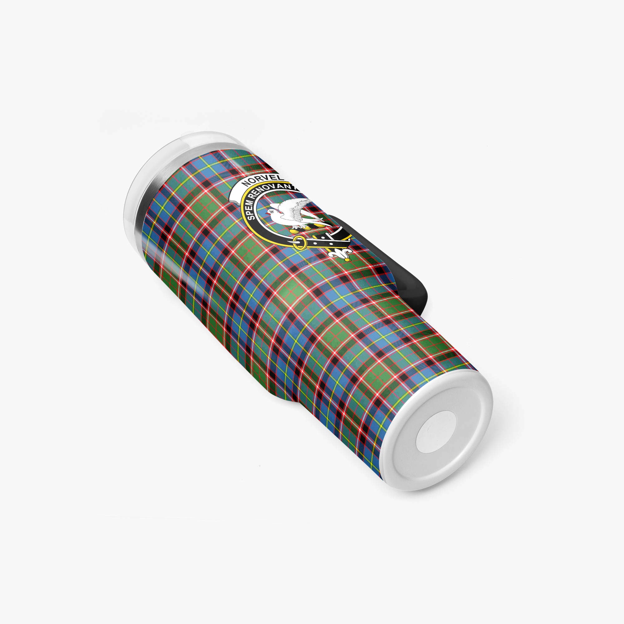 Norvel (or Norvill) Tartan Crest 40 oz Insulated Tumbler with Handle