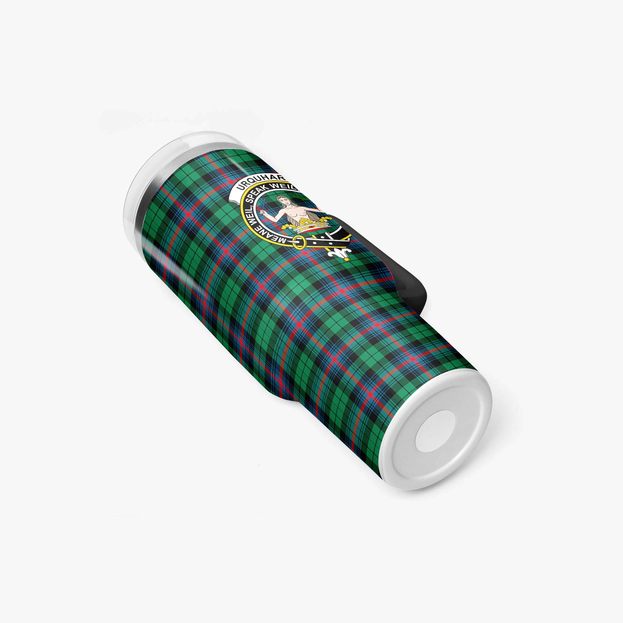 Urquhart Broad Red Ancient Tartan Crest 40 oz Insulated Tumbler with Handle