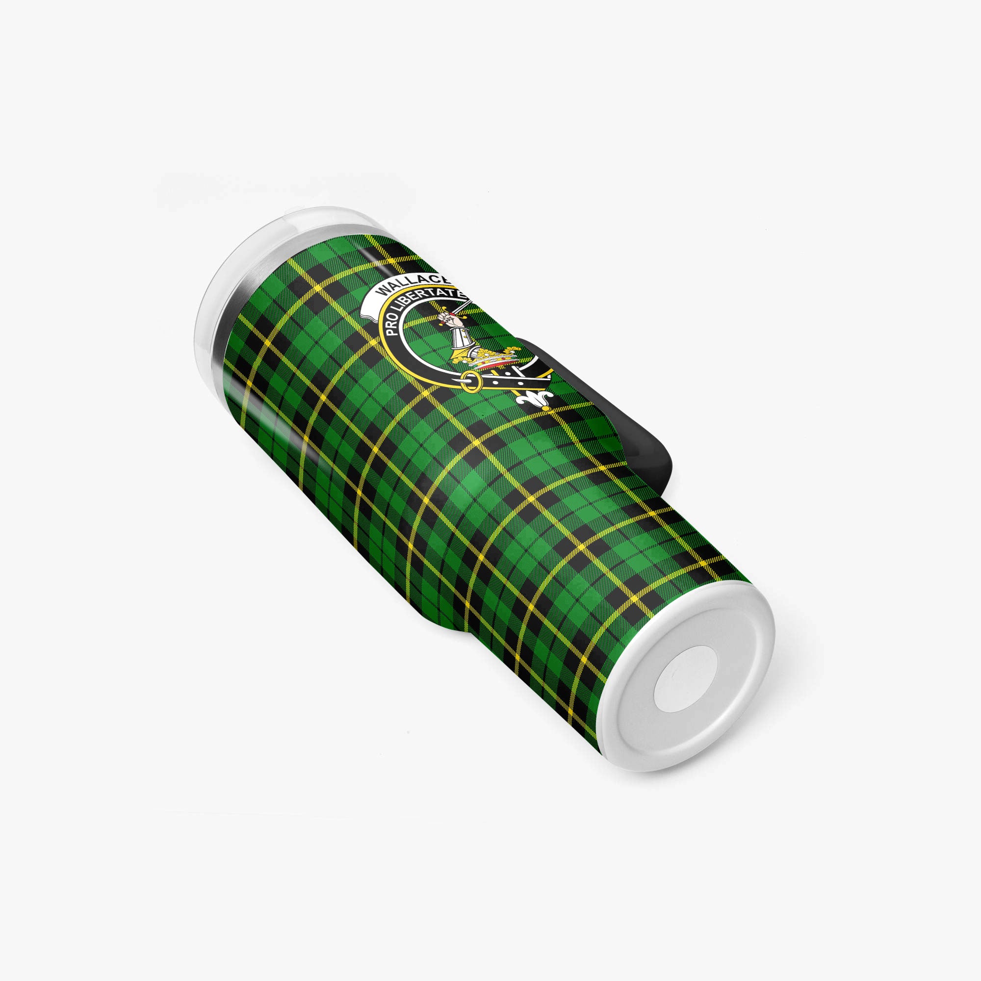 Wallace Hunting Modern Tartan Crest 40 oz Insulated Tumbler with Handle