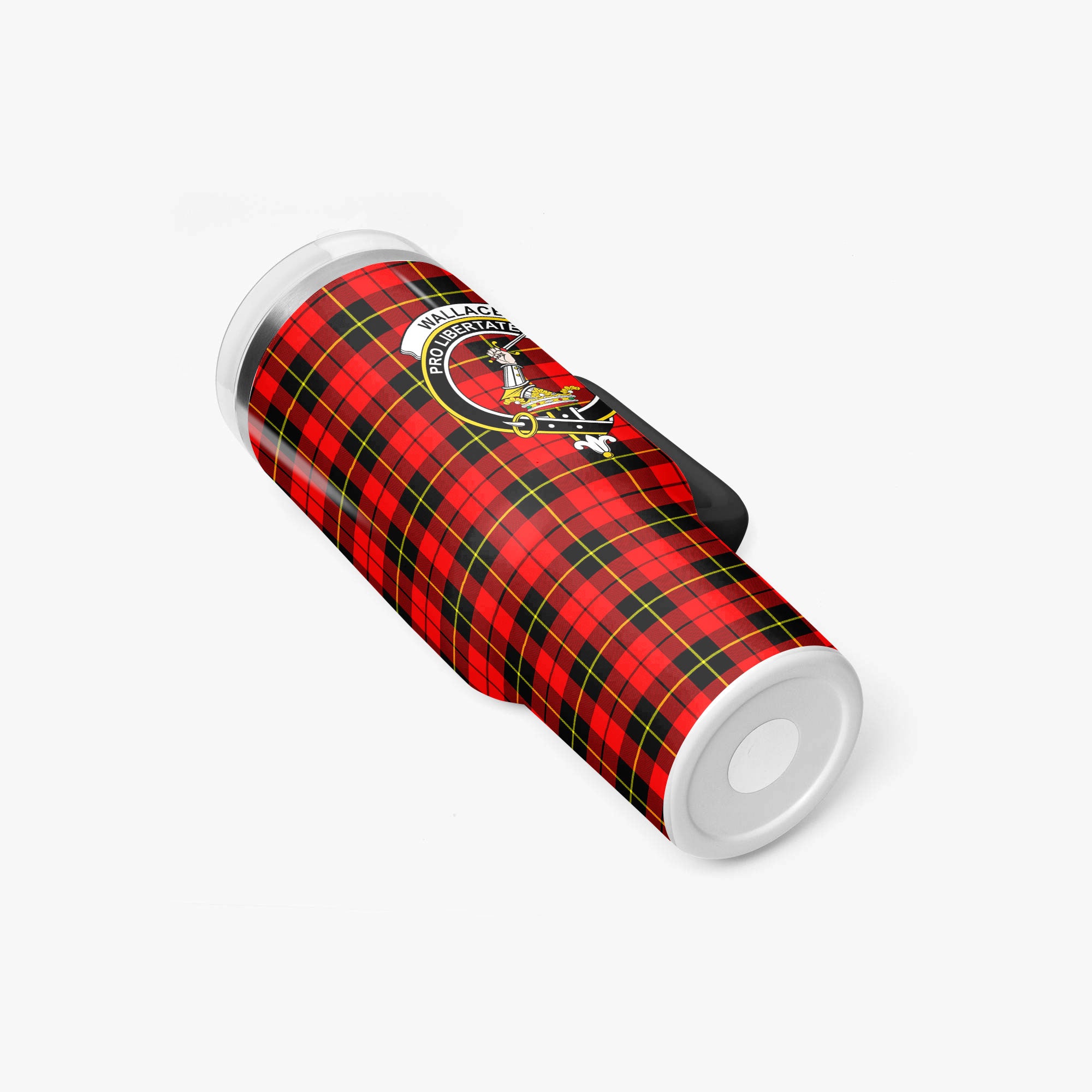 Wallace Hunting Red Tartan Crest 40 oz Insulated Tumbler with Handle