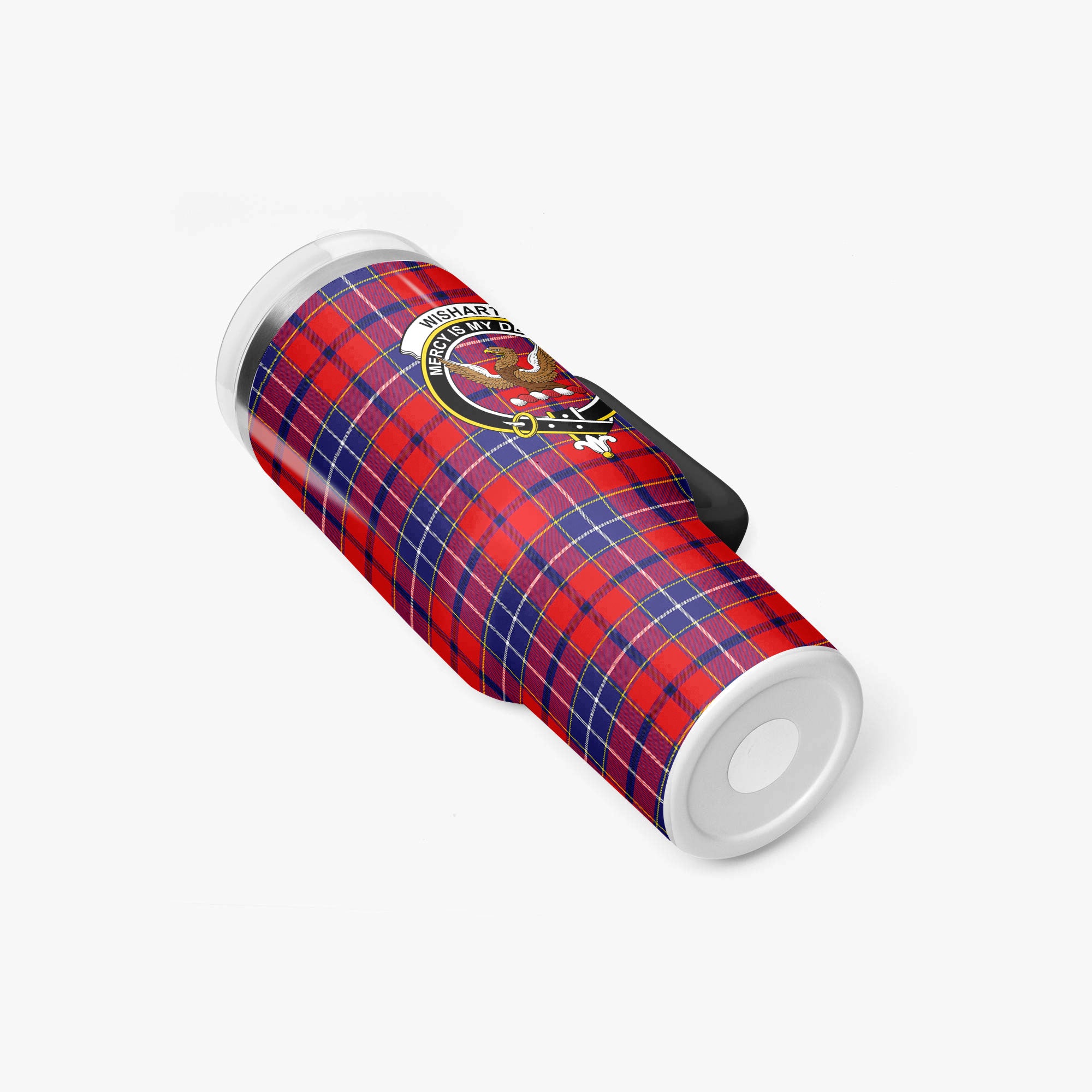 Wishart Dress Tartan Crest 40 oz Insulated Tumbler with Handle