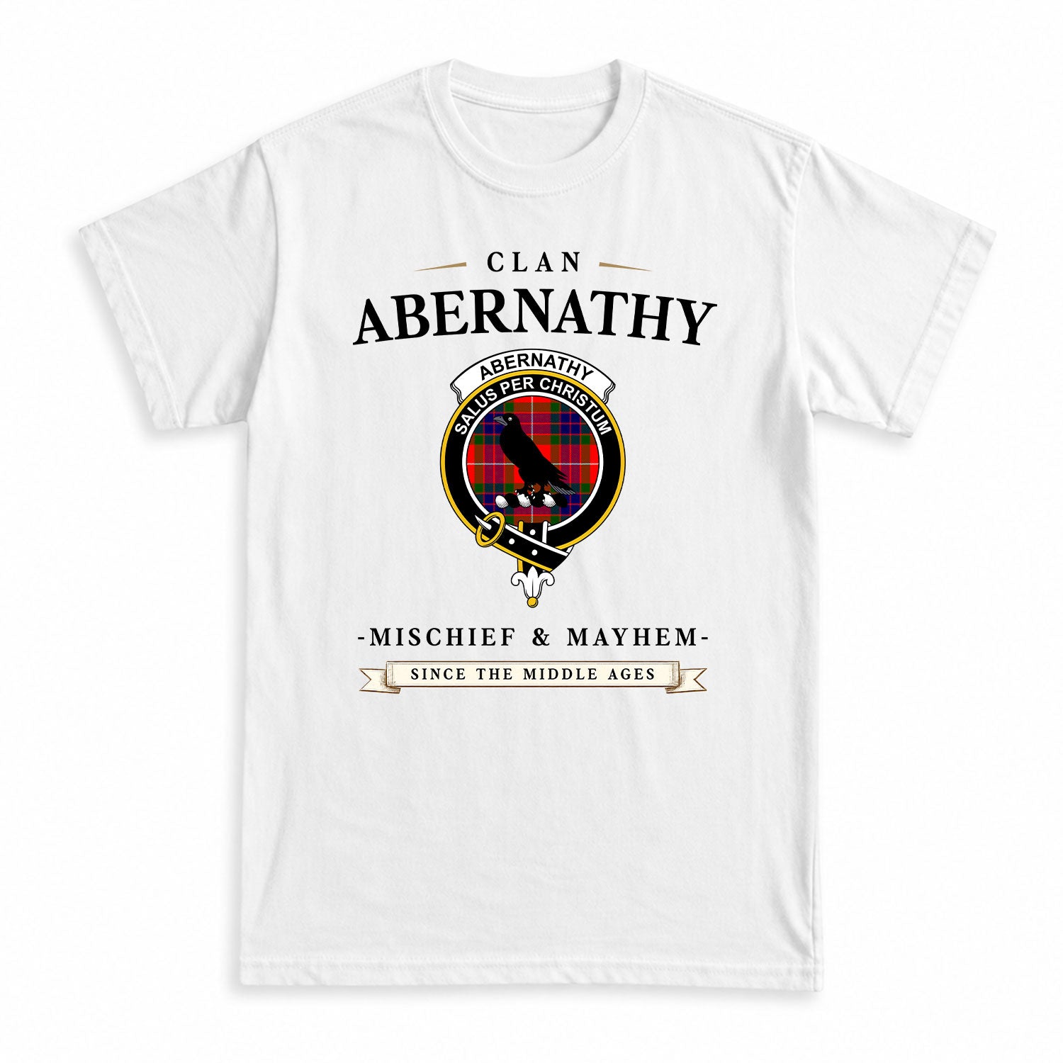 Abernathy Tartan Crest Mischief and Mayhem T-shirt