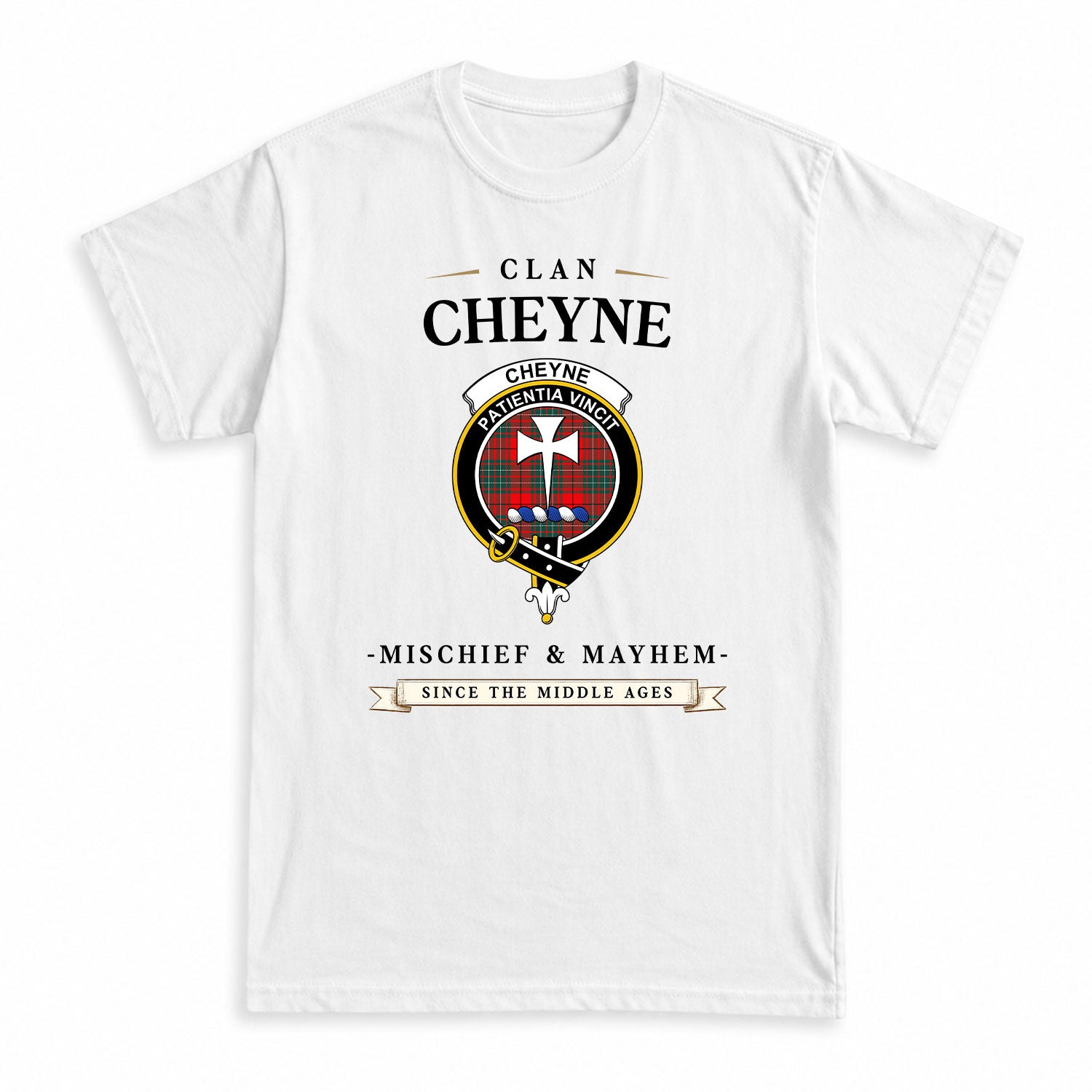 Cheyne Tartan Crest Mischief and Mayhem T-shirt