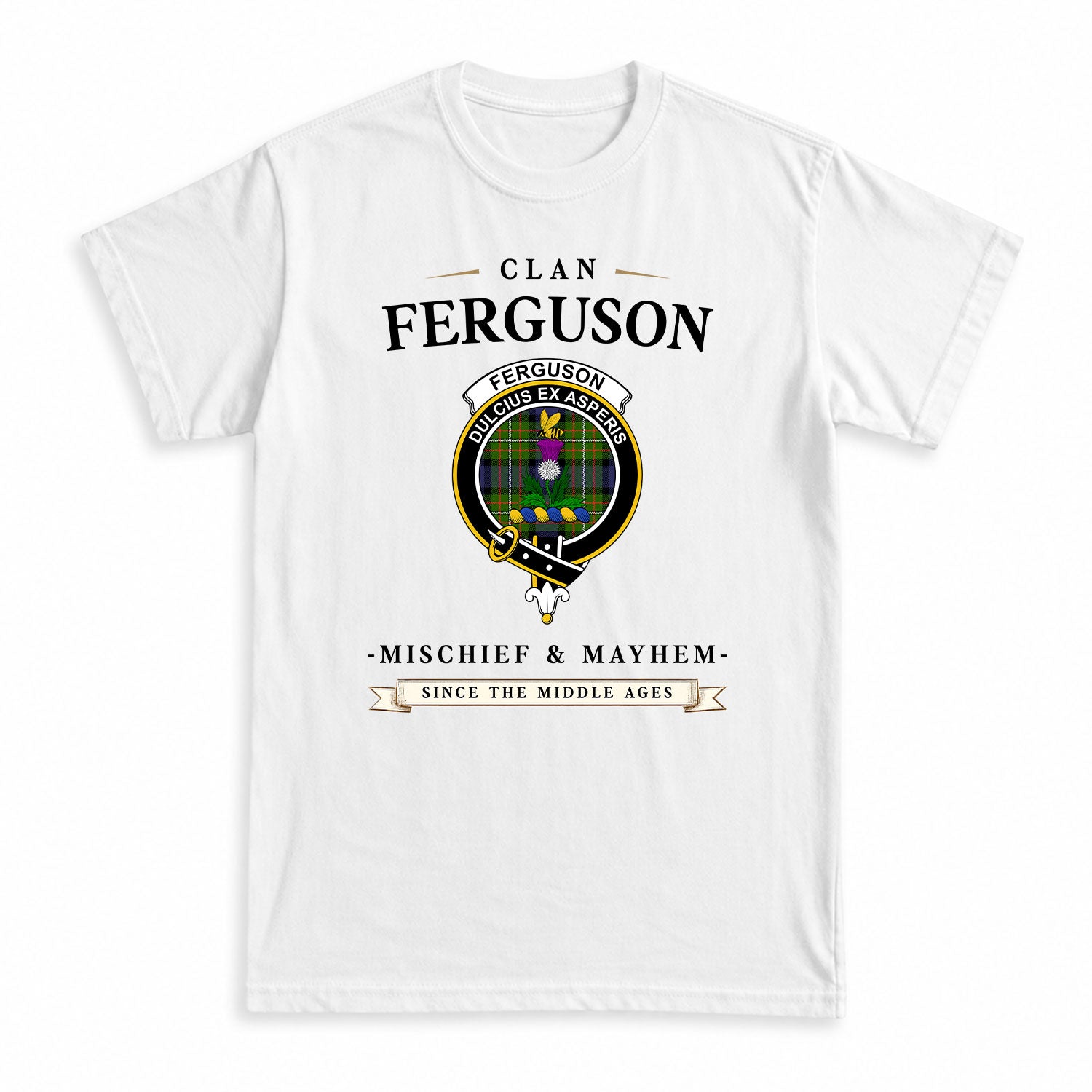 Ferguson Tartan Crest Mischief and Mayhem T-shirt