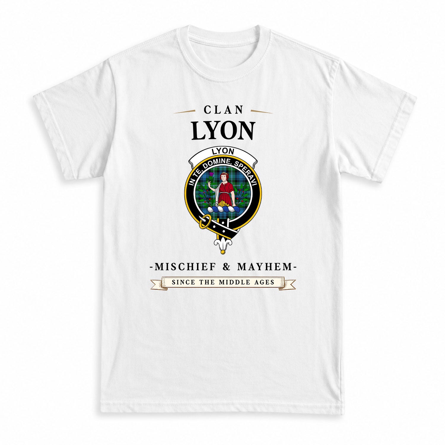 Lyon Tartan Crest Mischief and Mayhem T-shirt