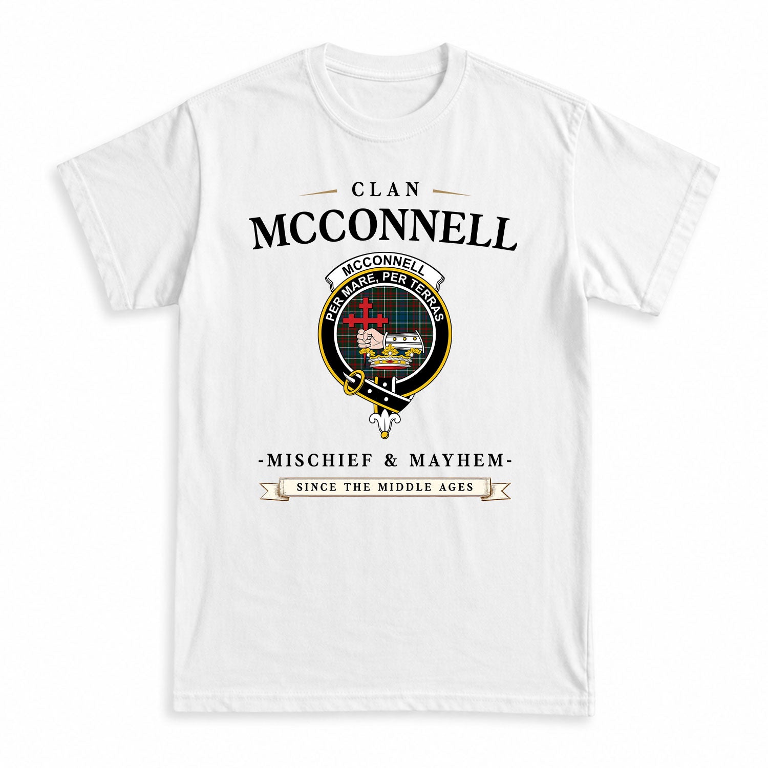 McConnell Tartan Crest Mischief and Mayhem T-shirt