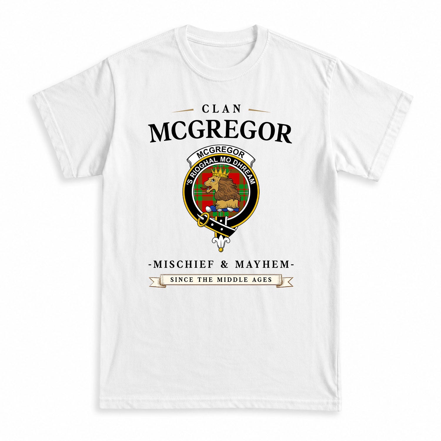 McGregor Modern Tartan Crest Mischief and Mayhem T-shirt