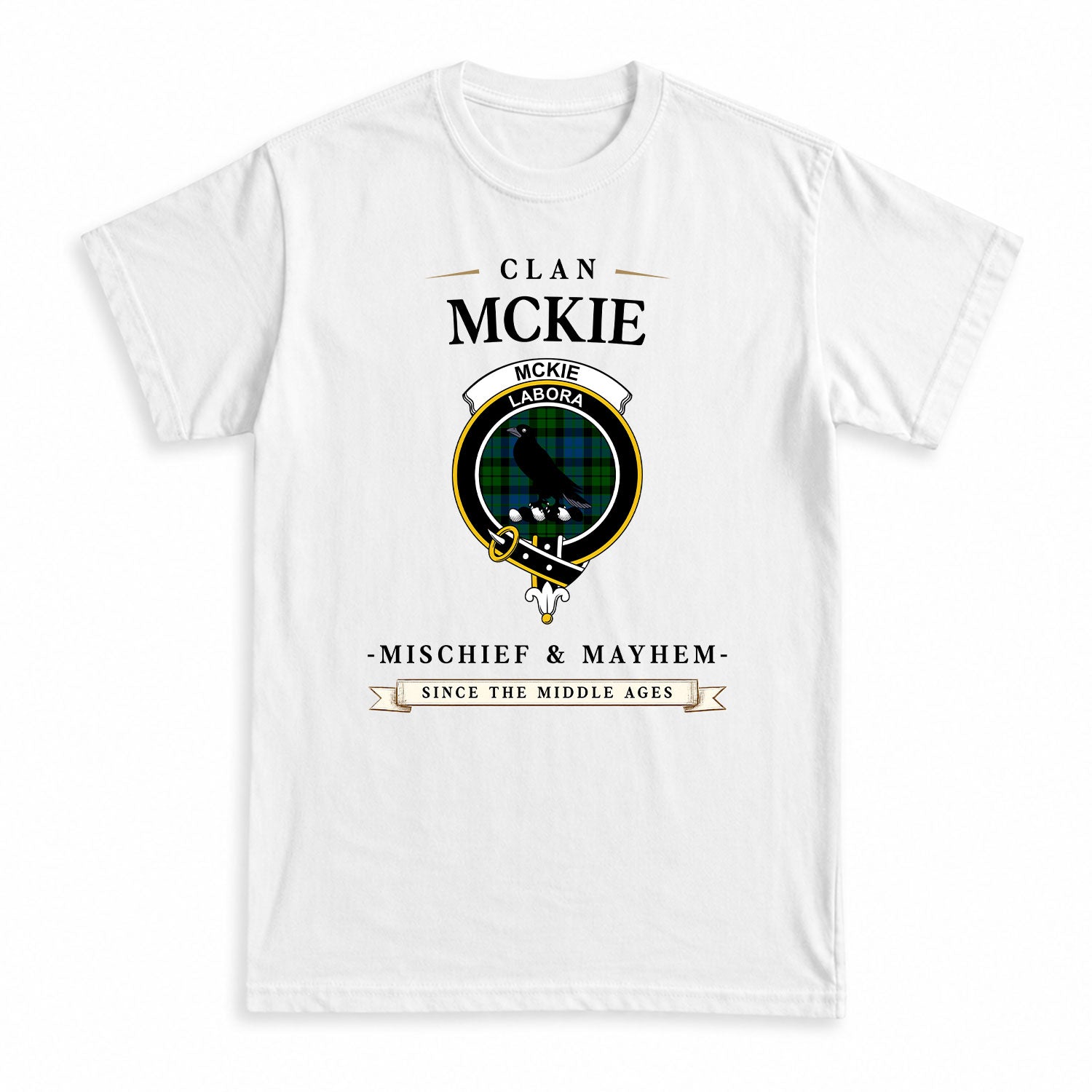 McKie Tartan Crest Mischief and Mayhem T-shirt