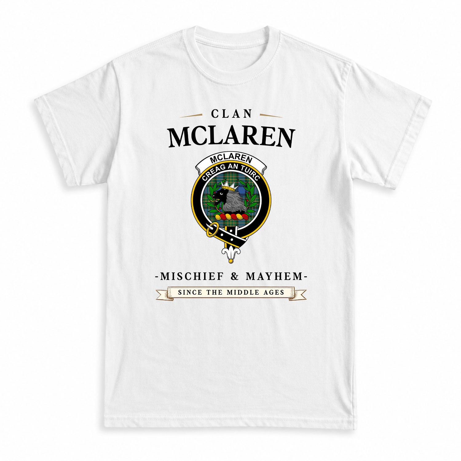 McLaren Ancient Tartan Crest Mischief and Mayhem T-shirt