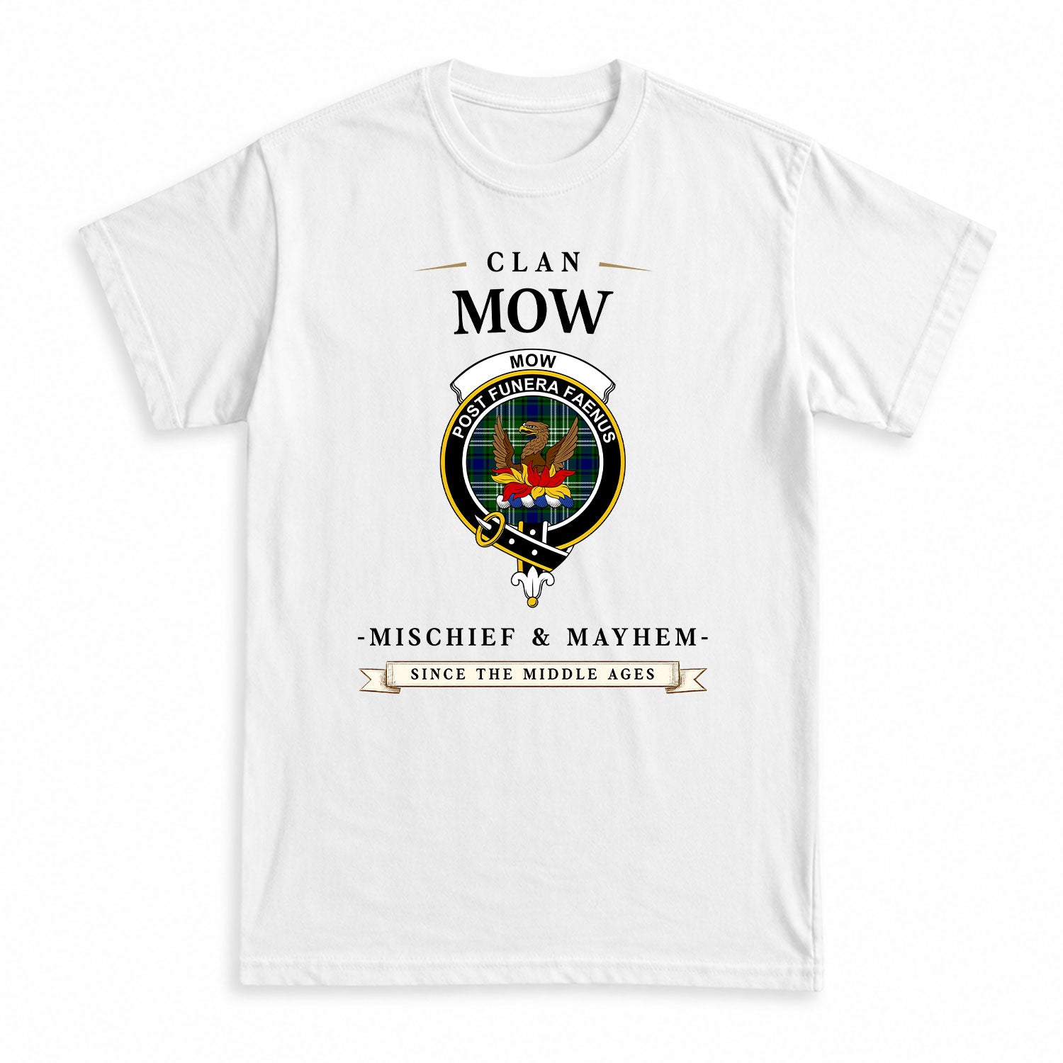 Mow Tartan Crest Mischief and Mayhem T-shirt