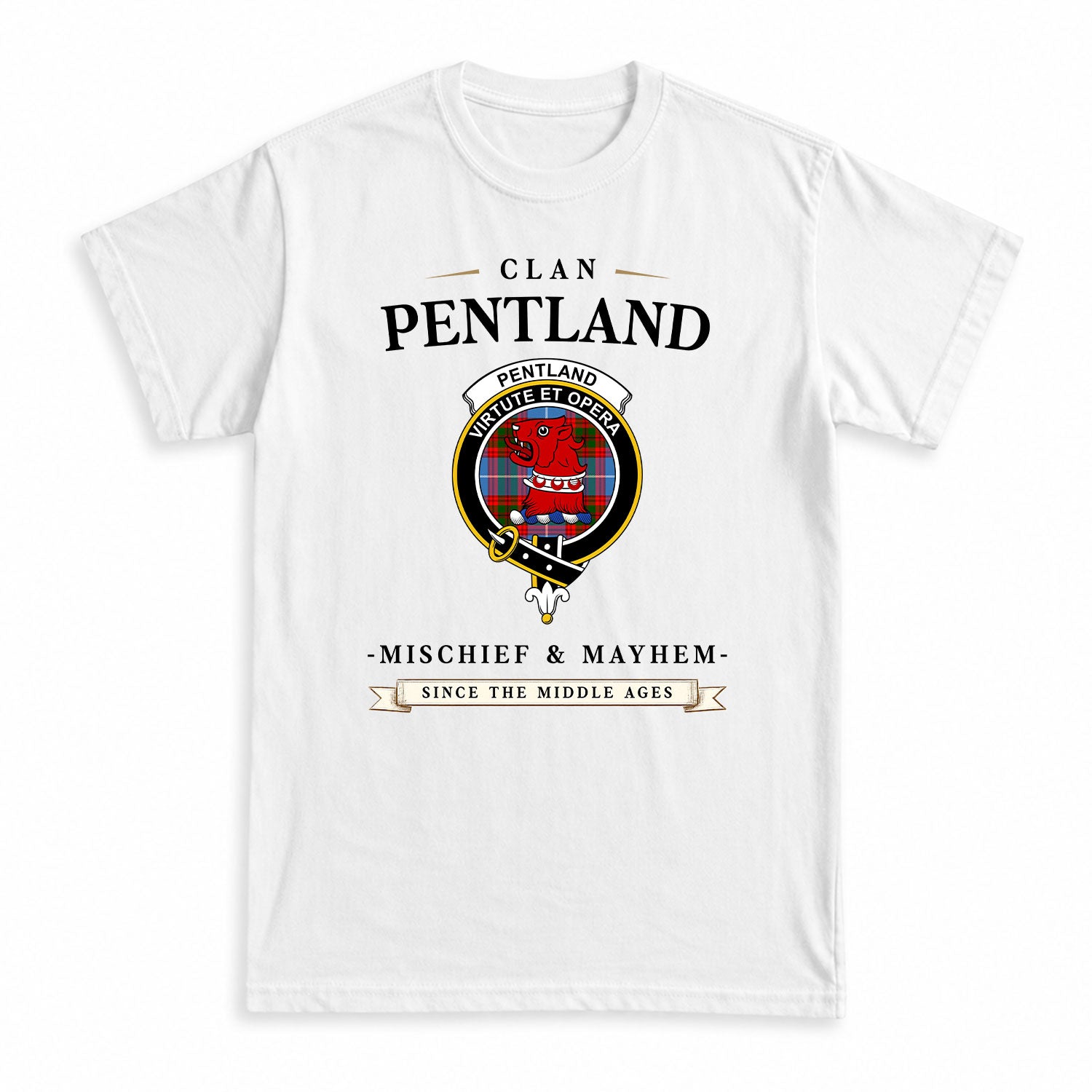 Pentland Tartan Crest Mischief and Mayhem T-shirt