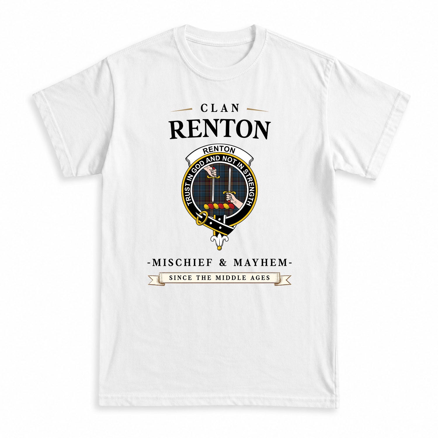 Renton Tartan Crest Mischief and Mayhem T-shirt