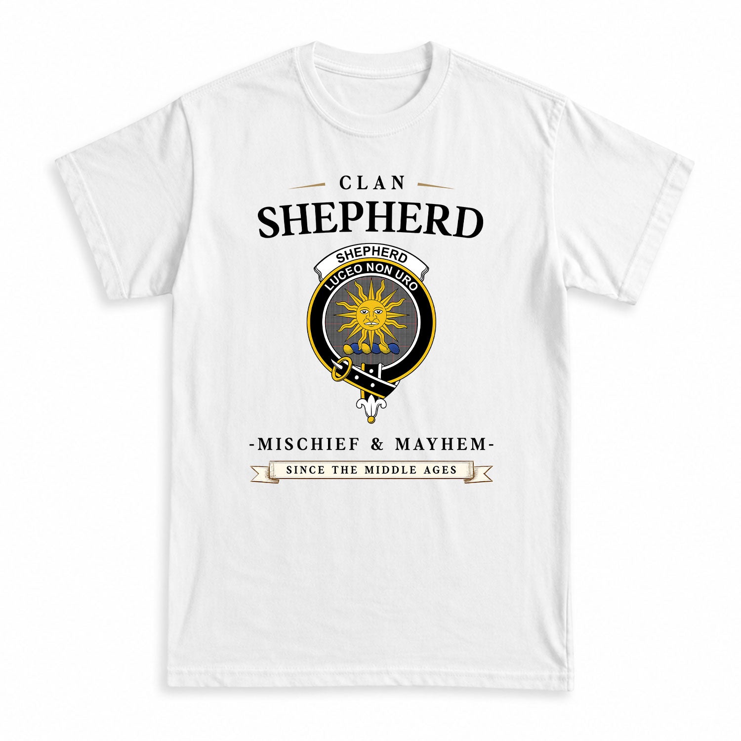 Shepherd Tartan Crest Mischief and Mayhem T-shirt
