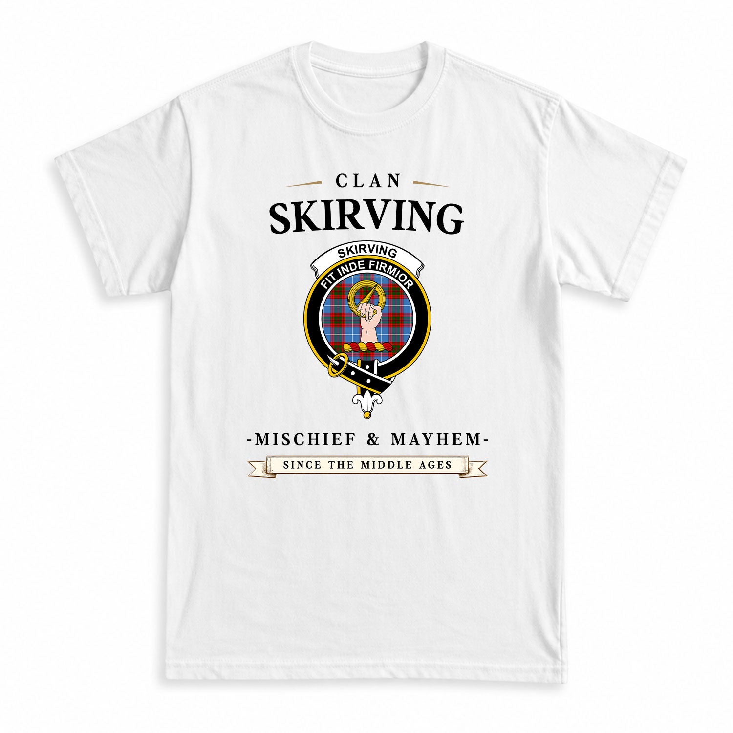 Skirving Tartan Crest Mischief and Mayhem T-shirt