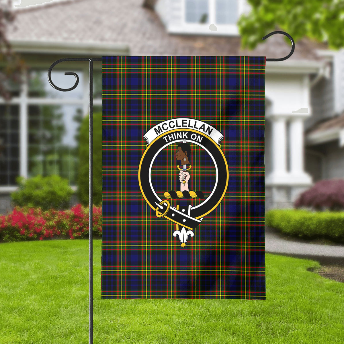 McClellan Modern Tartan Crest Garden Flag