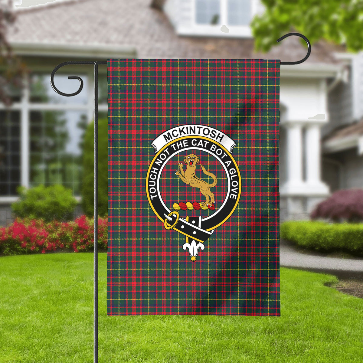 McKintosh Hunting Modern Tartan Crest Garden Flag