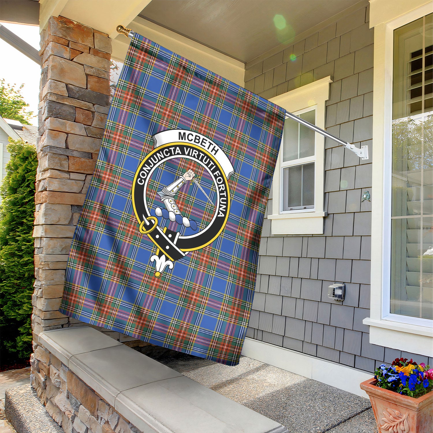 McBeth Ancient Tartan Crest Garden Flag