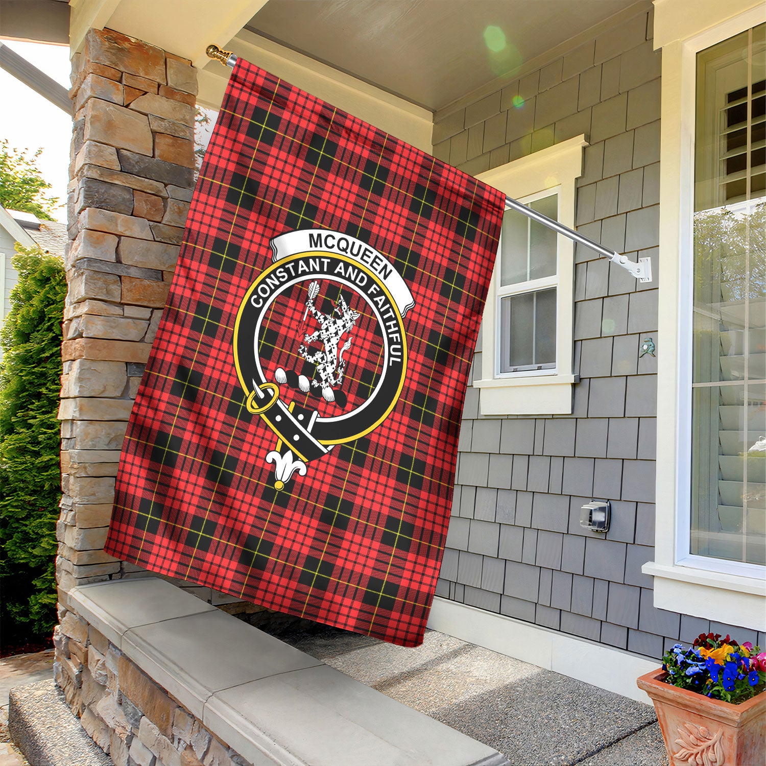McQueen Modern Tartan Crest Garden Flag