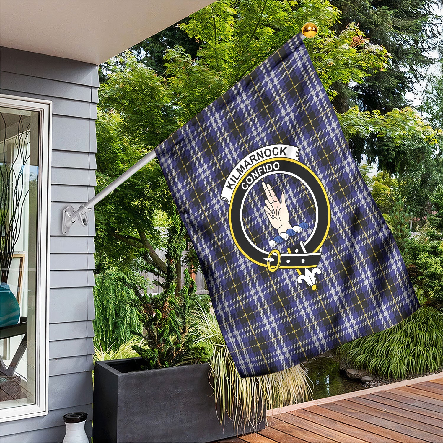 Kilmarnock Tartan Crest Garden Flag