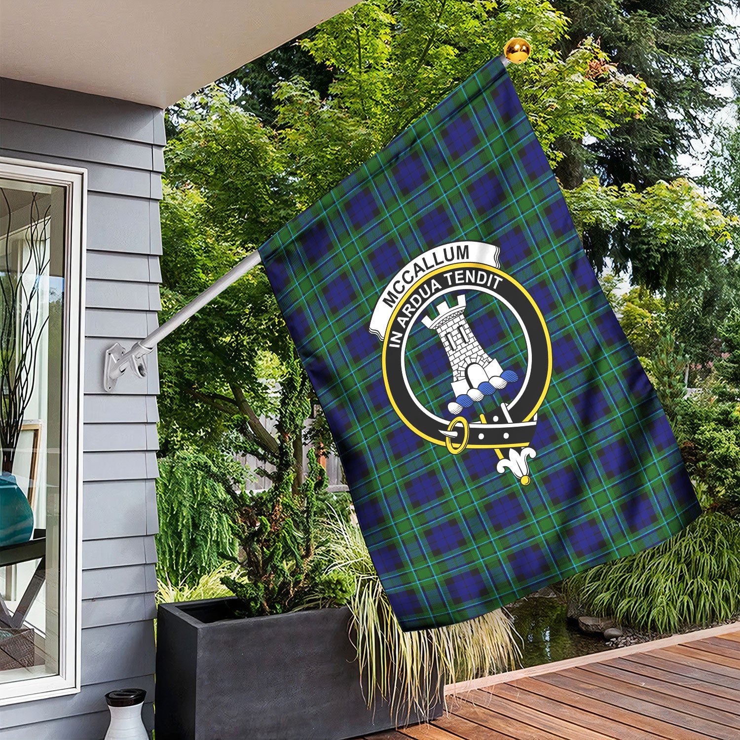 McCallum Modern Tartan Crest Garden Flag