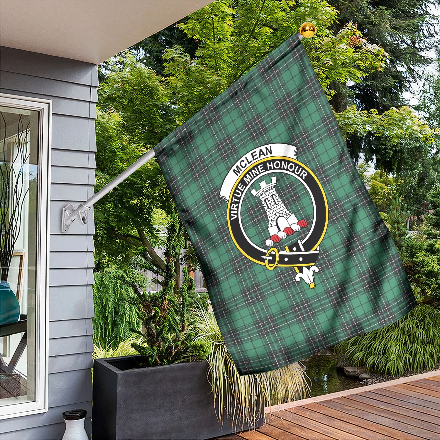 McLean Hunting Ancient Tartan Crest Garden Flag