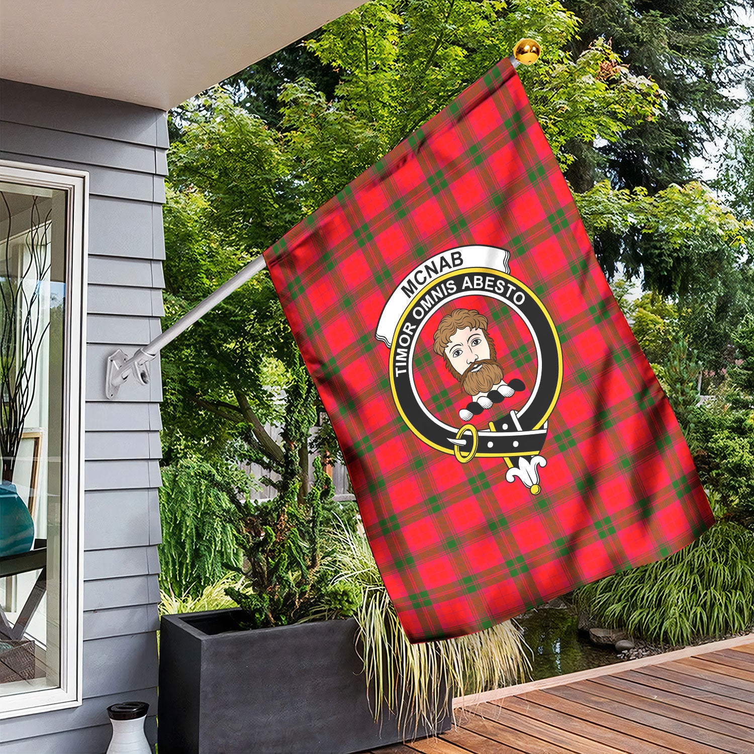 McNab Modern Tartan Crest Garden Flag