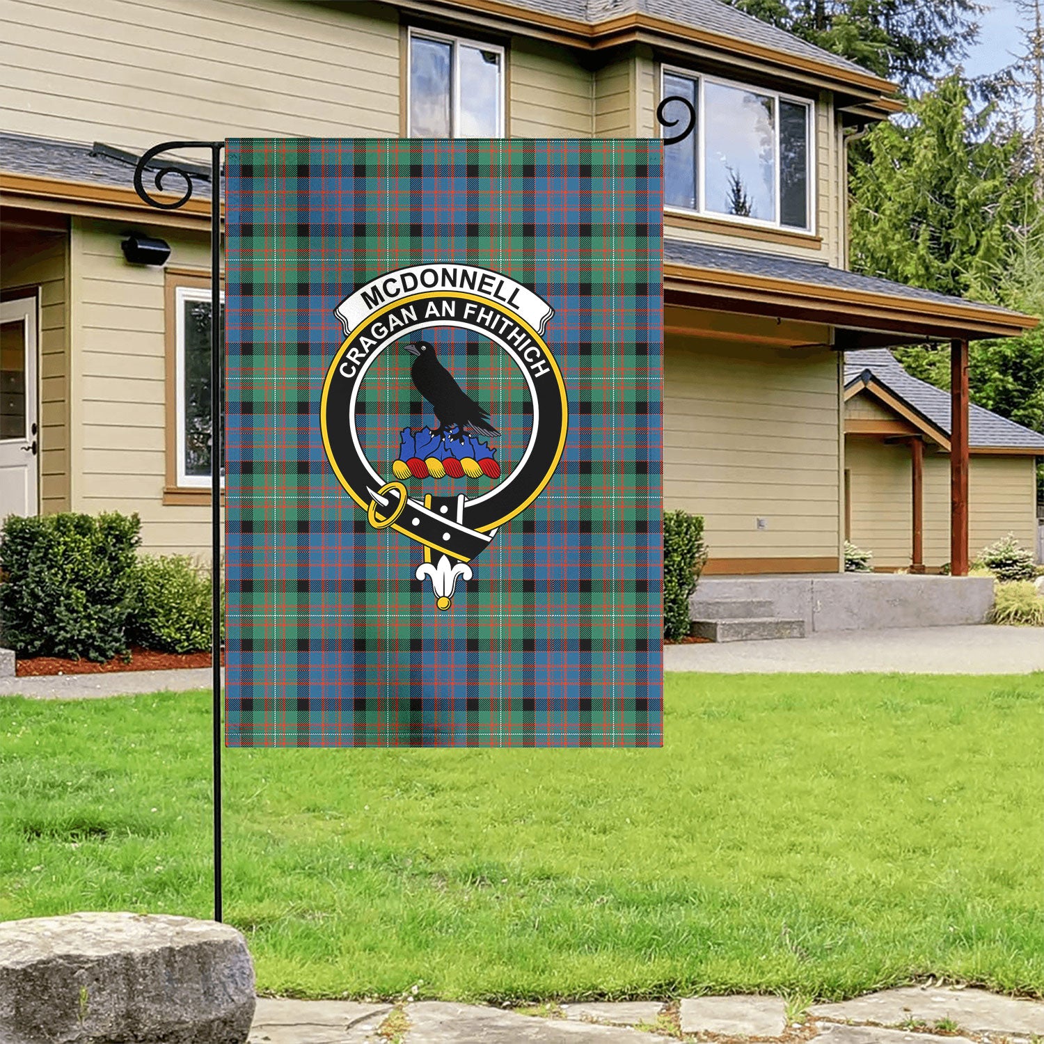 McDonnell of Glengarry Ancient Tartan Crest Garden Flag