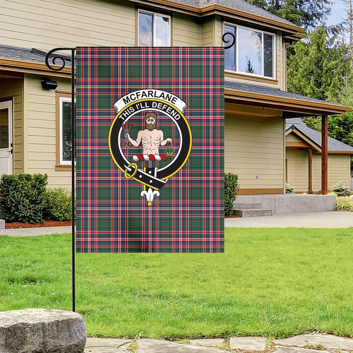 McFarlane Hunting Modern Tartan Crest Garden Flag