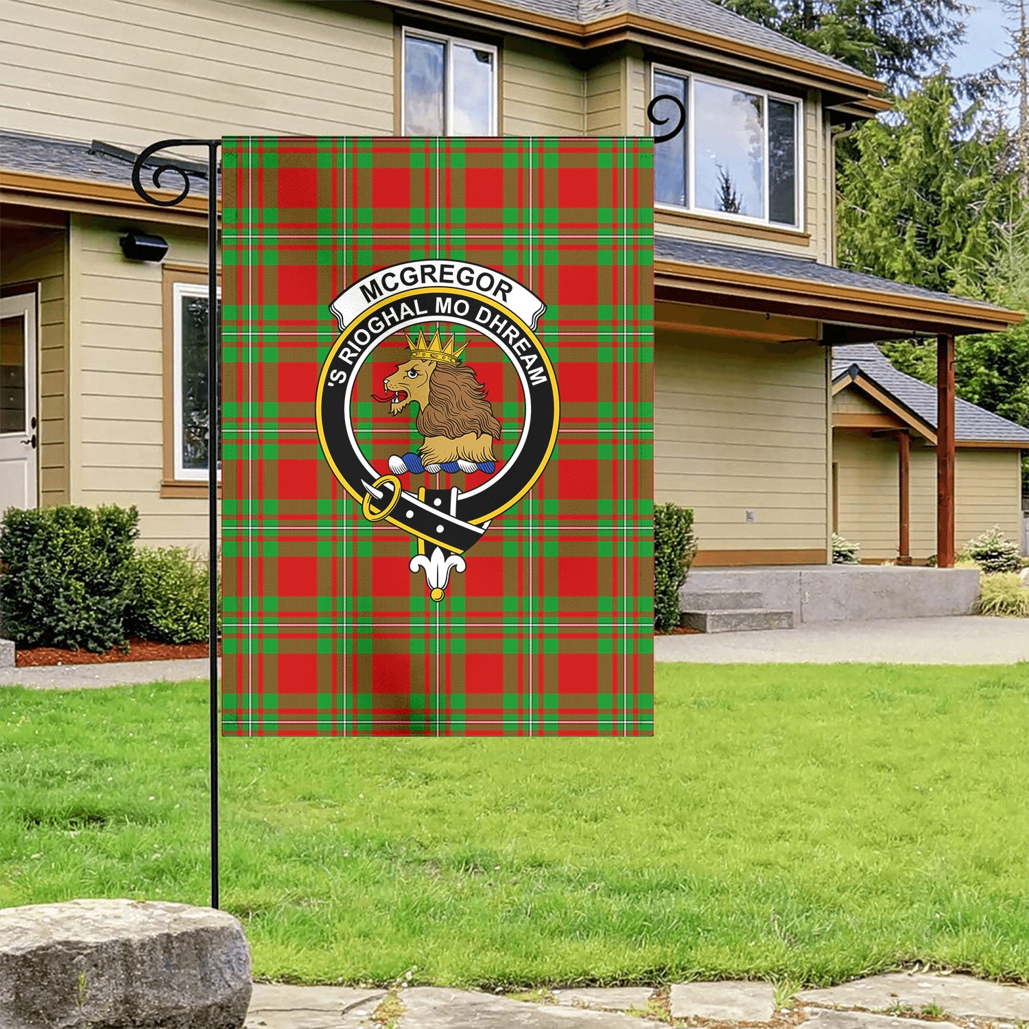 McGregor Modern Tartan Crest Garden Flag