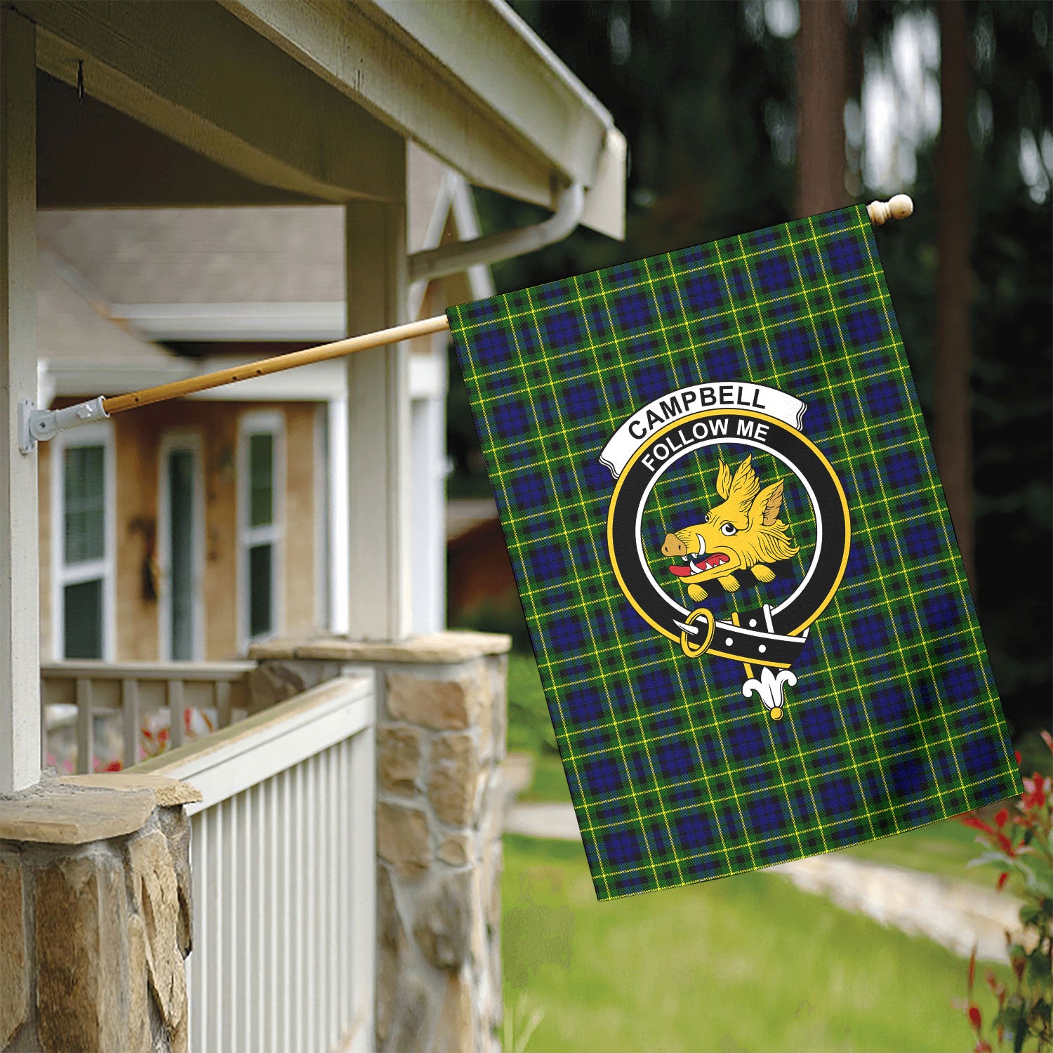 Campbell of Breadalbane Modern Tartan Crest Garden Flag