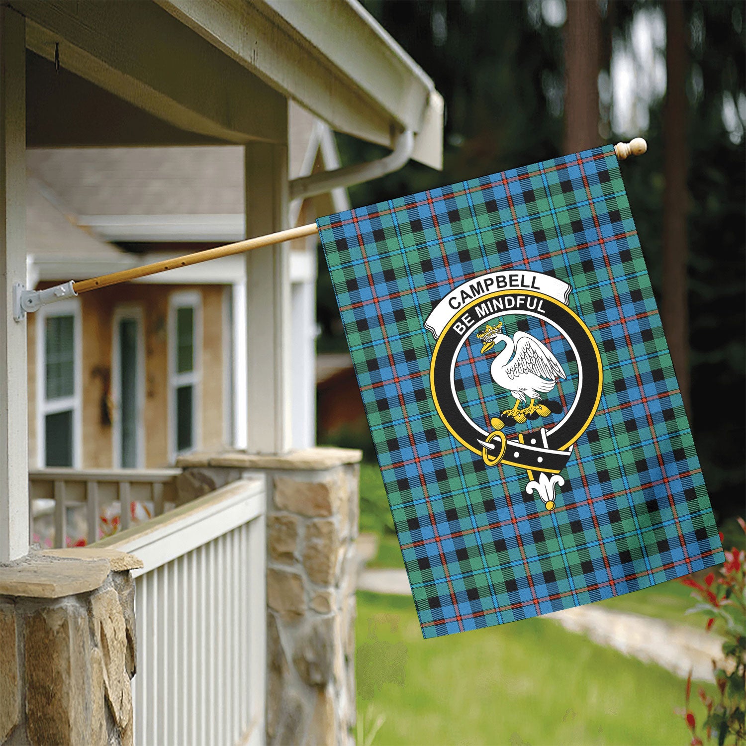 Campbell of Cawdor Ancient Tartan Crest Garden Flag