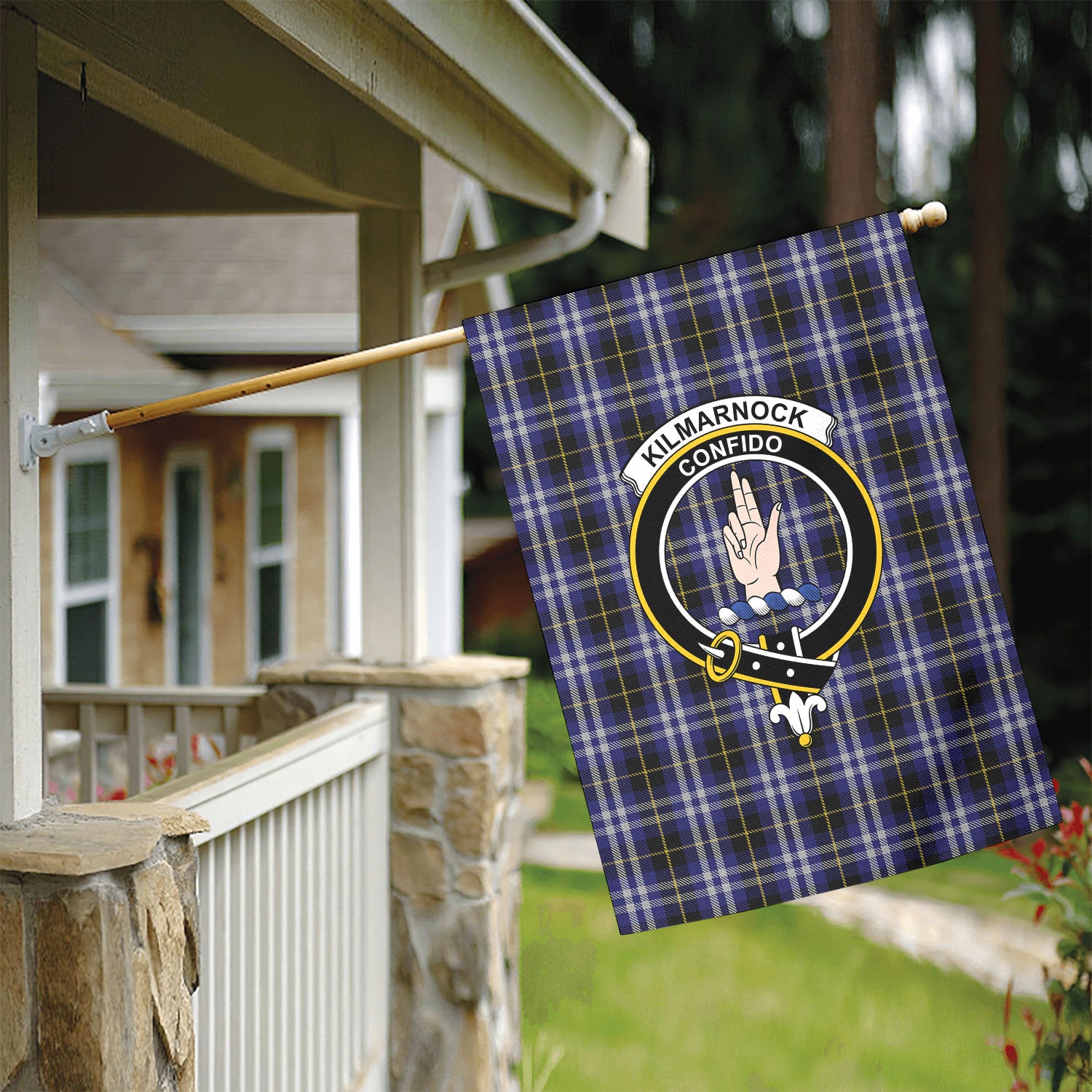 Kilmarnock Tartan Crest Garden Flag