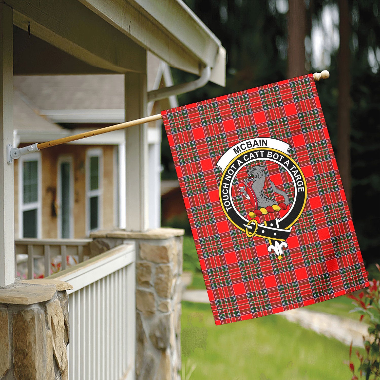 McBain Tartan Crest Garden Flag