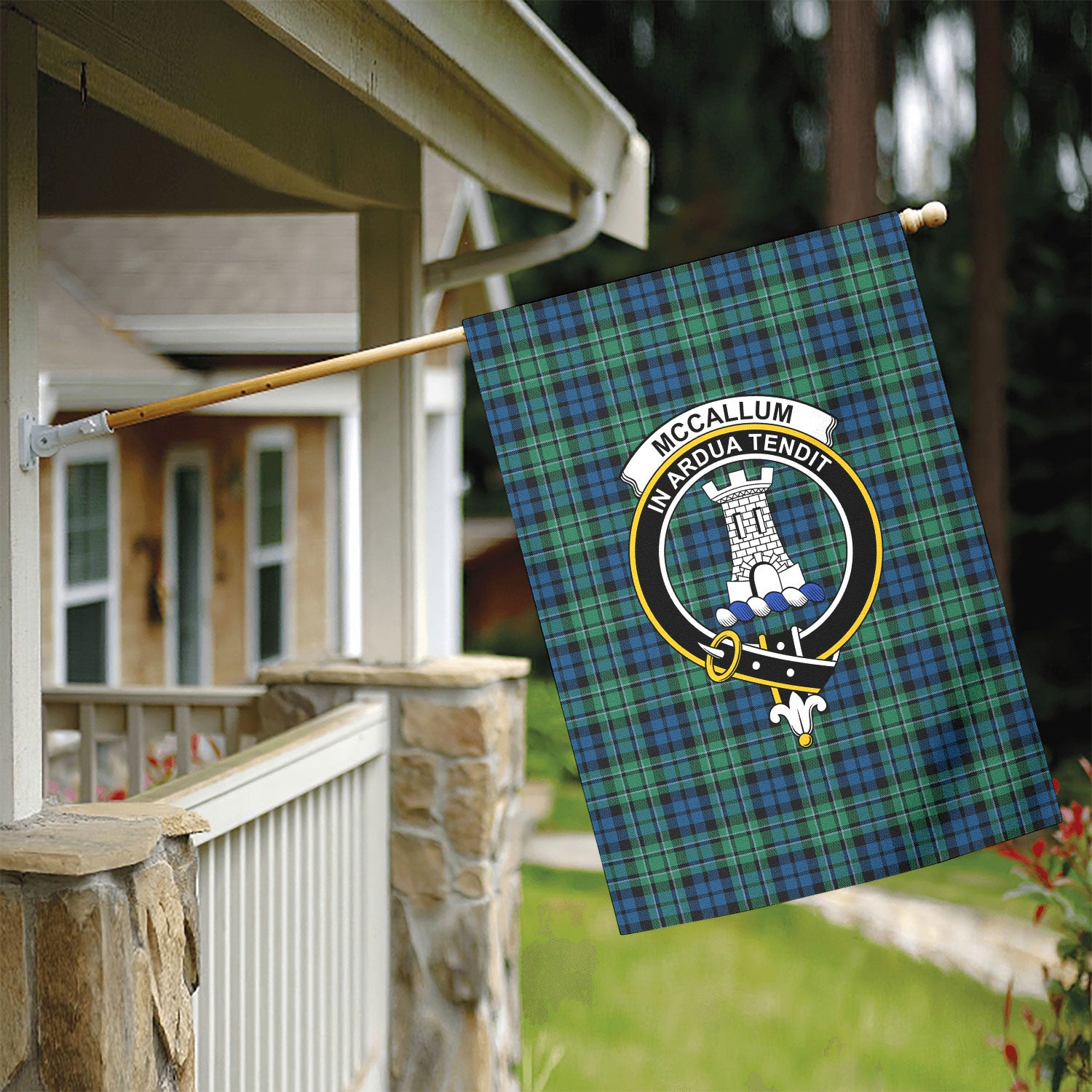McCallum Ancient Tartan Crest Garden Flag